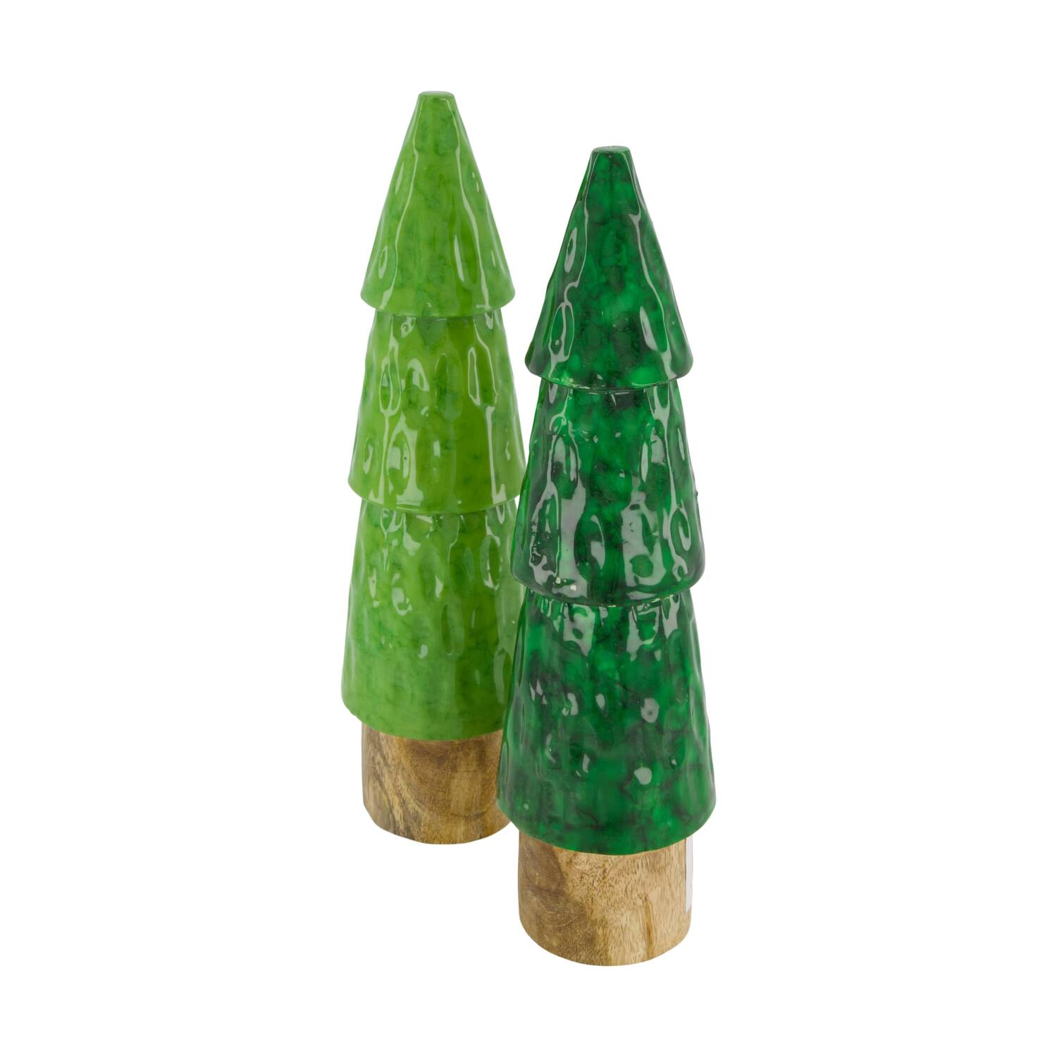 Statue tree mango wood 8.5x8.5x31cm  - Green
