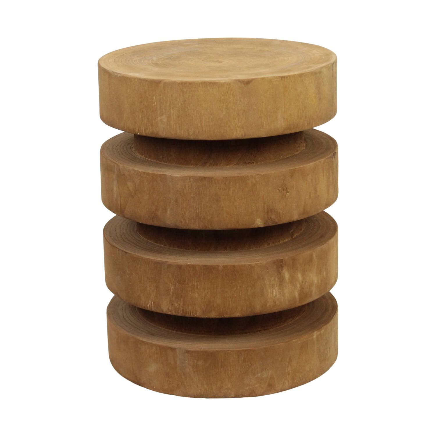Side table round paulownia wood 38x38x48cm