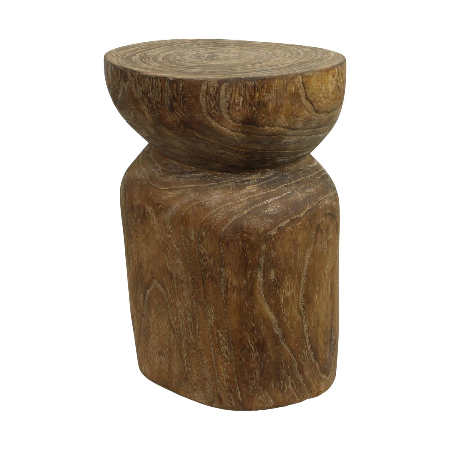 Side table oval paulownia wood 38x28x48cm