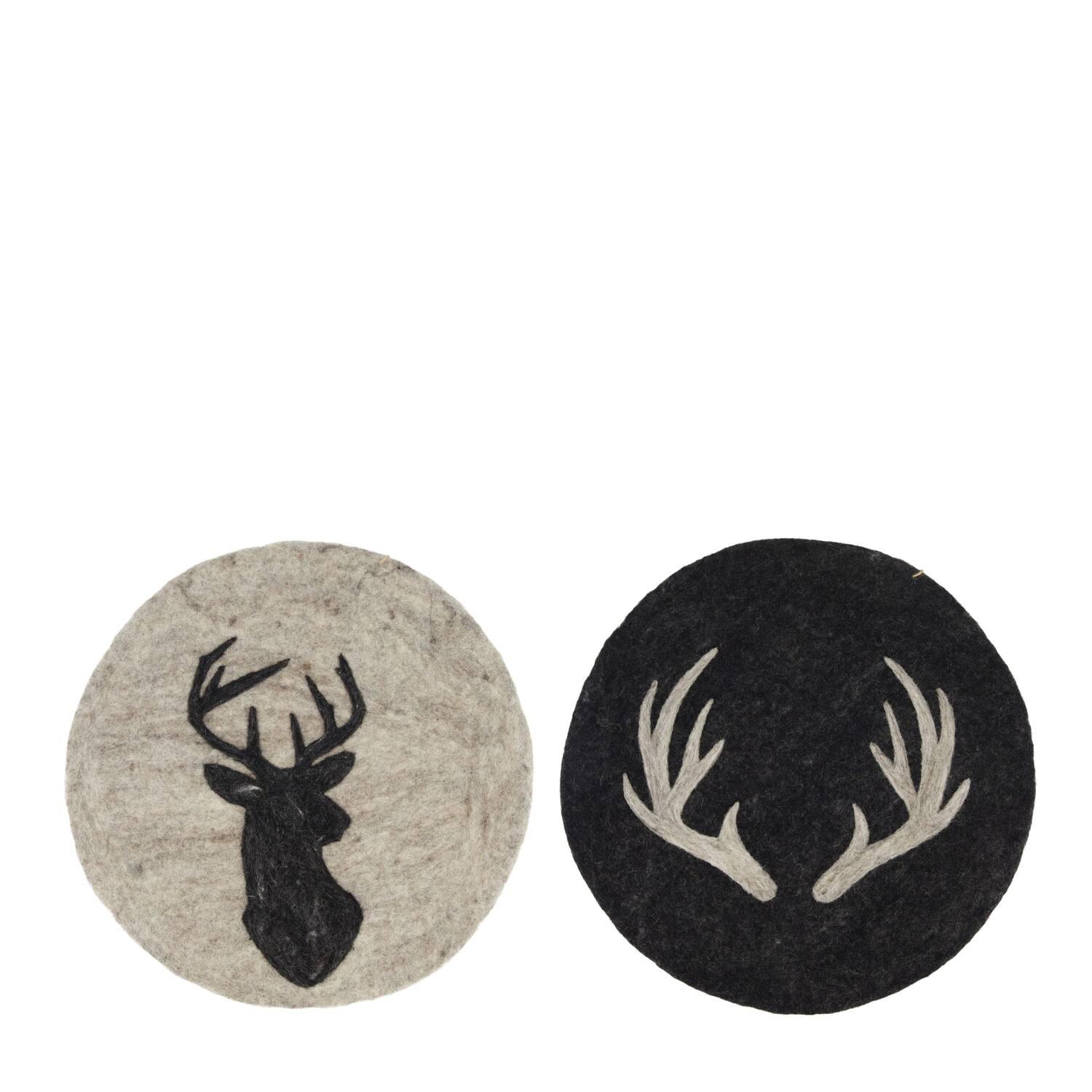 Placemat round reindeer wool 38x38x1cm A/2