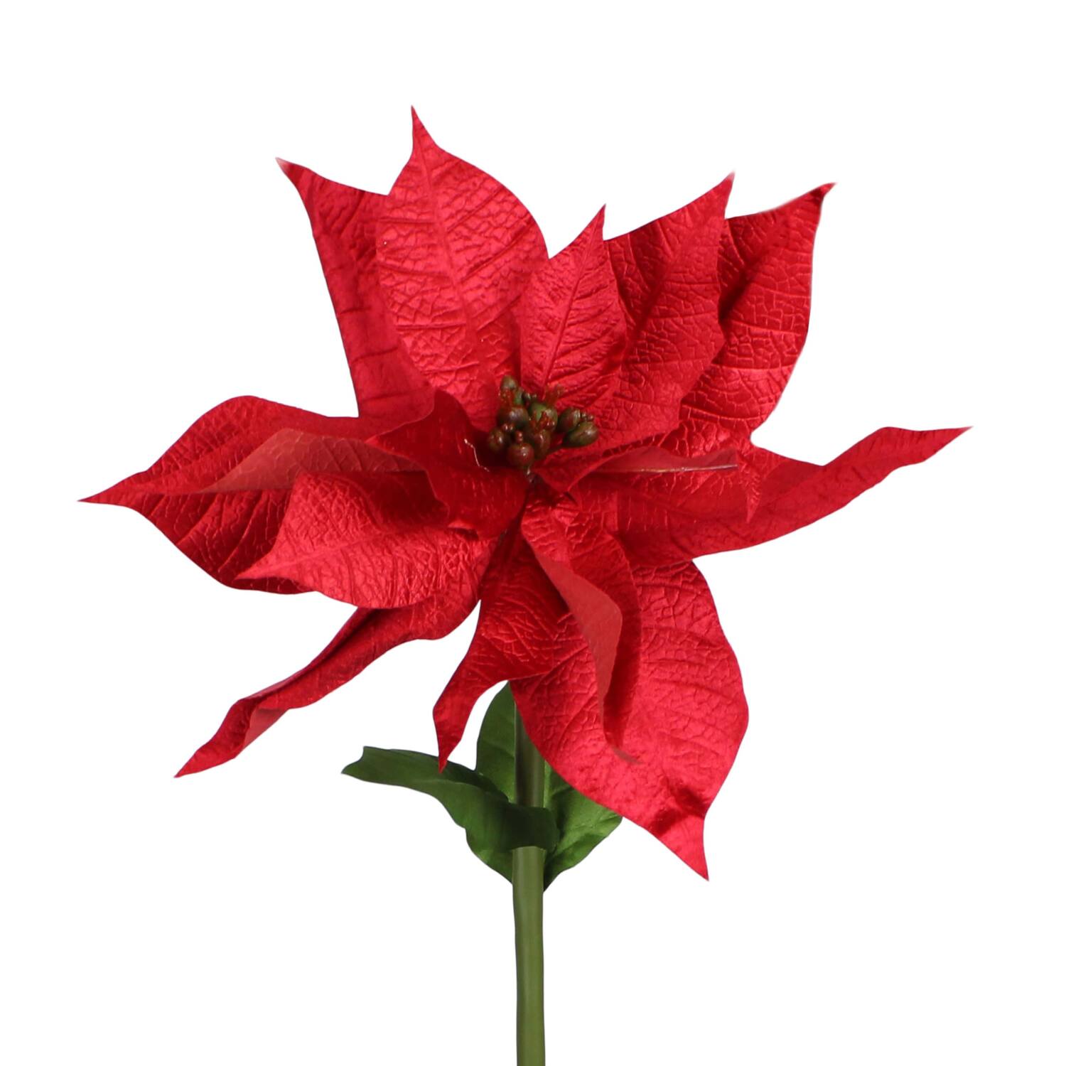 Flower velvet poinsettia artificial 38x38x100cm - Red