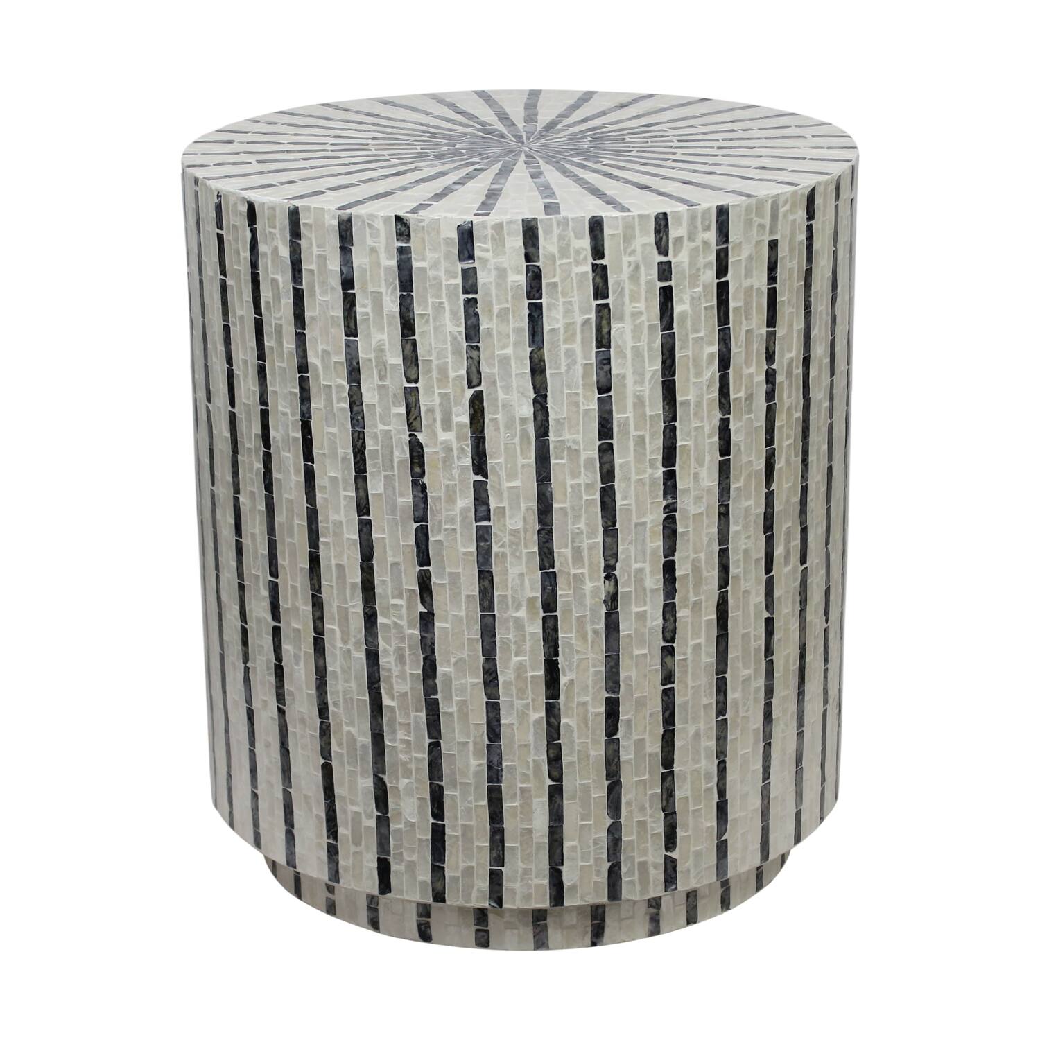 Table round capiz / mdf 47x47x52cm S/2