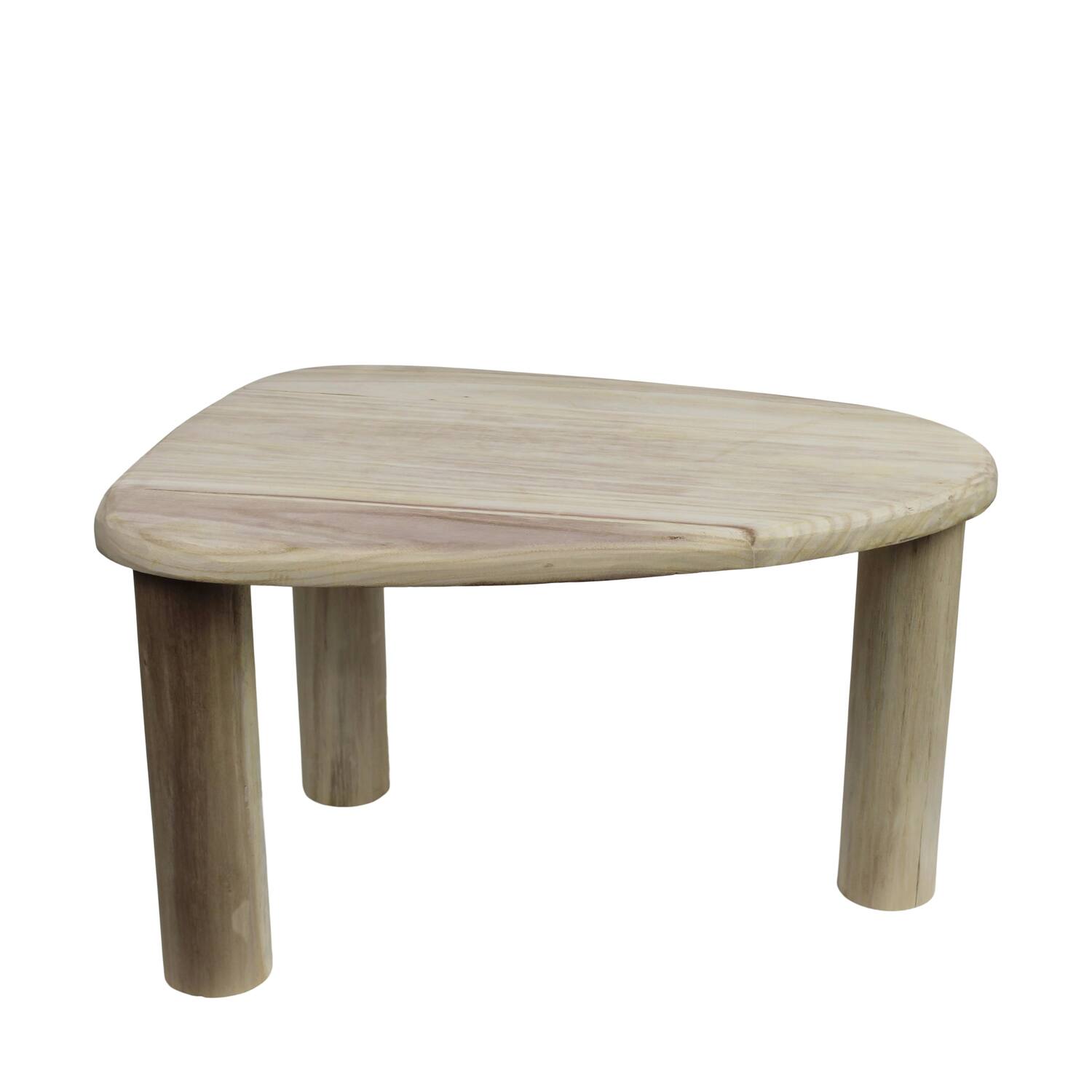 Side table triangle paulownia wood 68x48x40cm