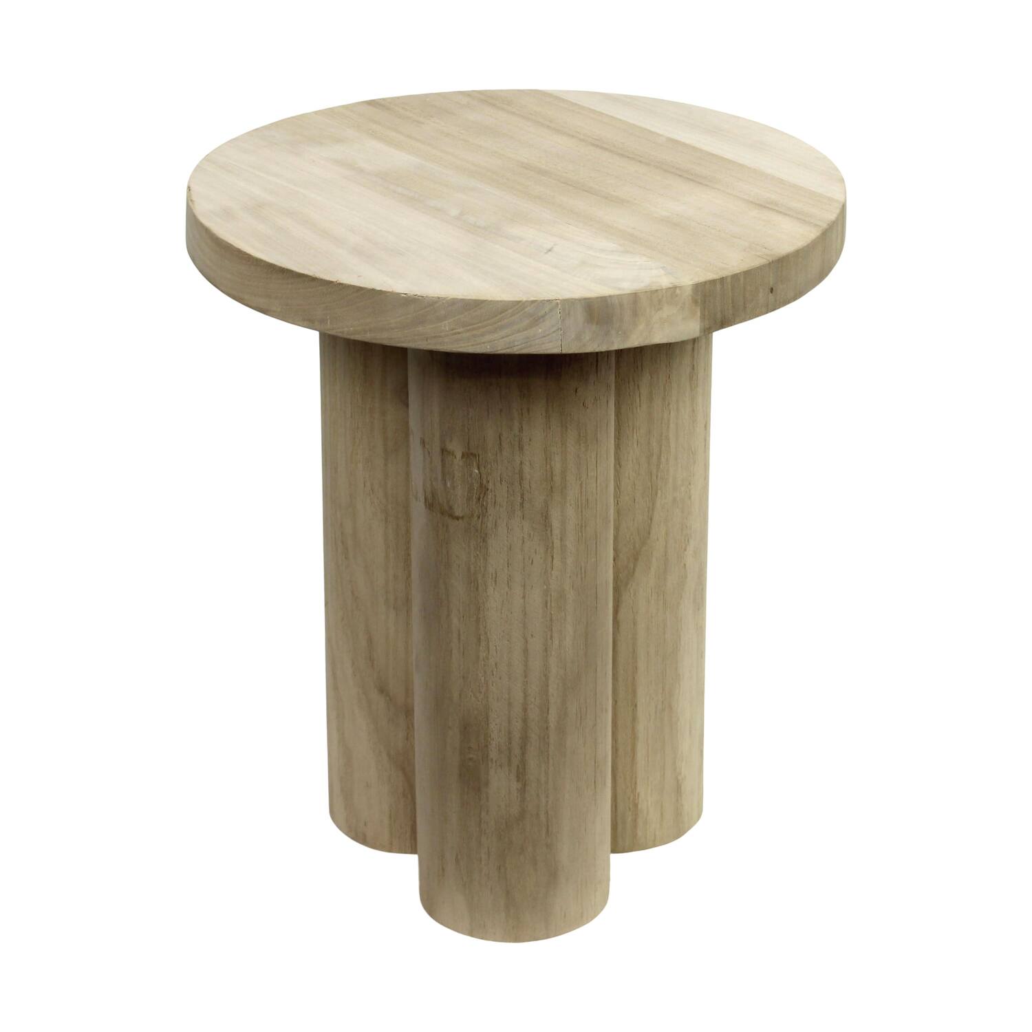 Side table round paulownia wood 36x36x40cm