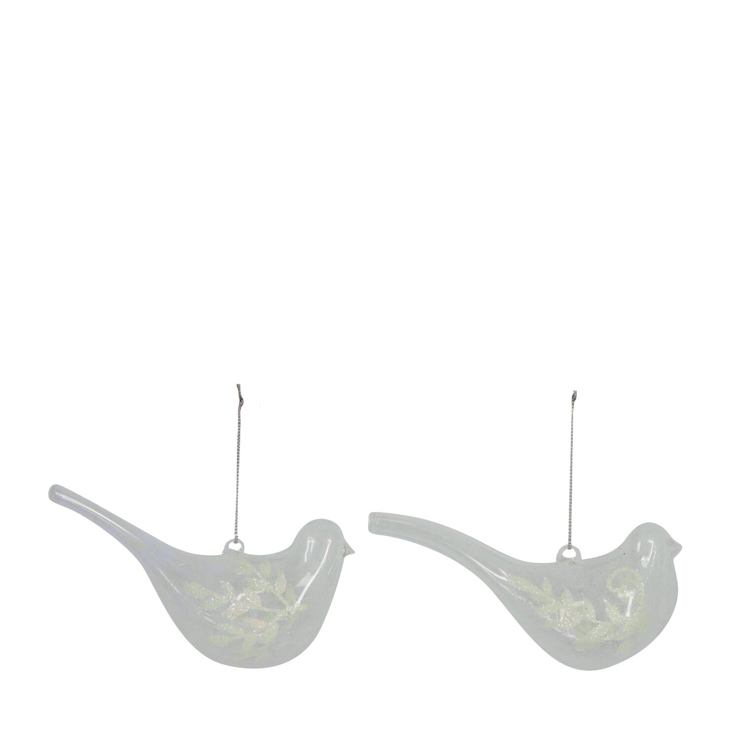 Hanger bird glass 15x5x7.7cm  - Transparent