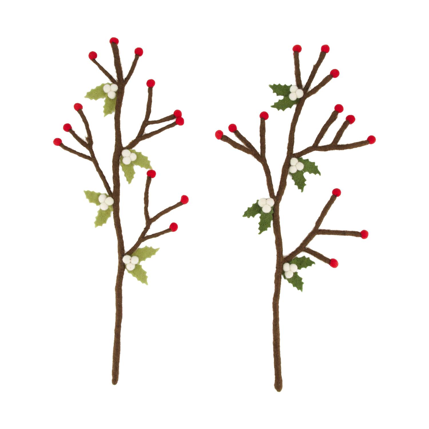 Branch berry wool 18x2x54cm  - Multi