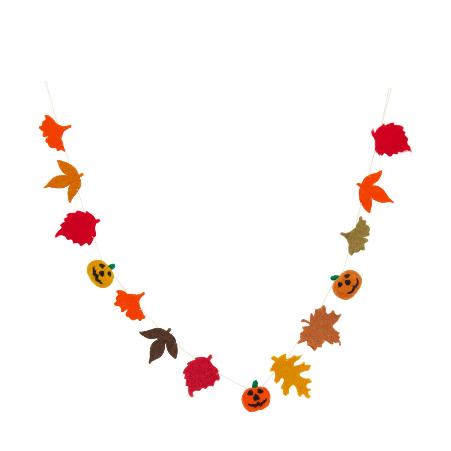 Garland autumn wool 2x2x120cm - Orange