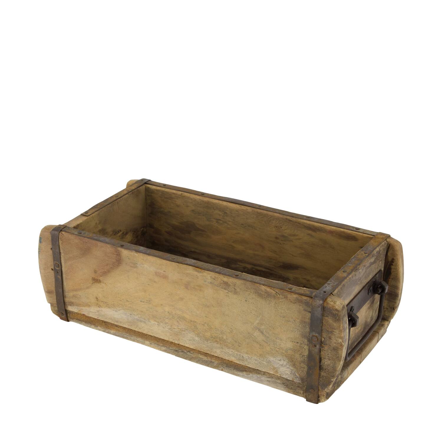 Brickmould without plastic reclaimed wood with handle 32x15x10cm - Natural