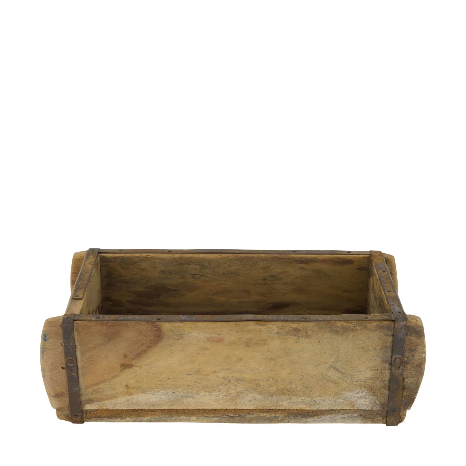 Brickmould without plastic reclaimed wood with handle 32x15x10cm - Natural