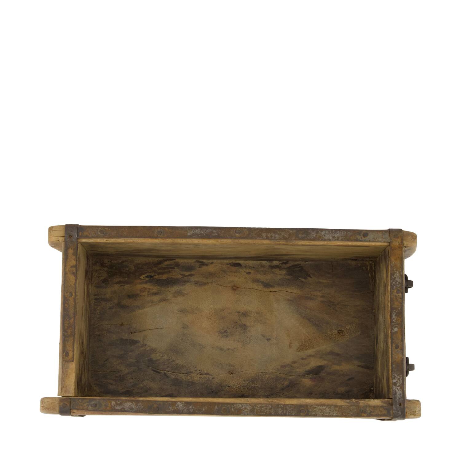 Brickmould without plastic reclaimed wood with handle 32x15x10cm - Natural