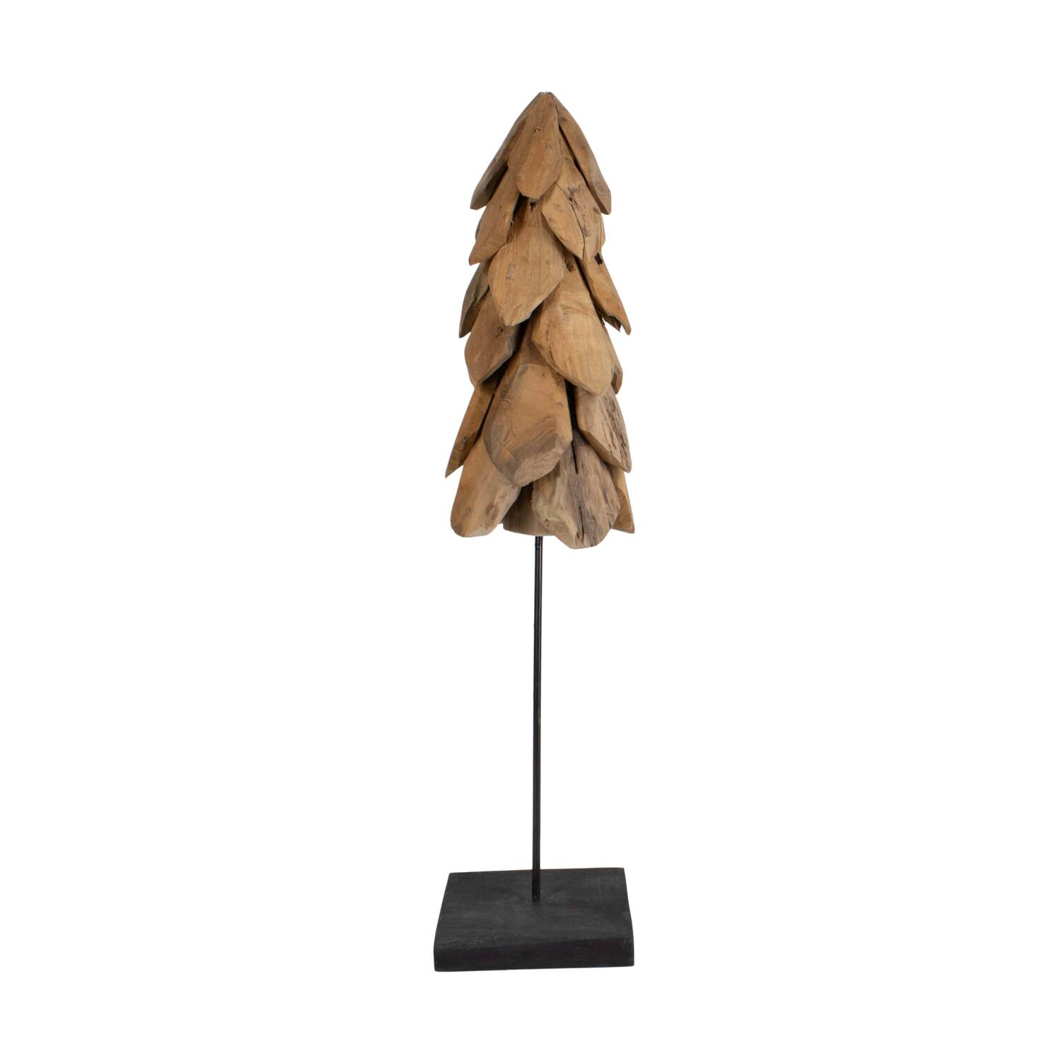 Tree teak wood on stand 20x20x78cm - Natural