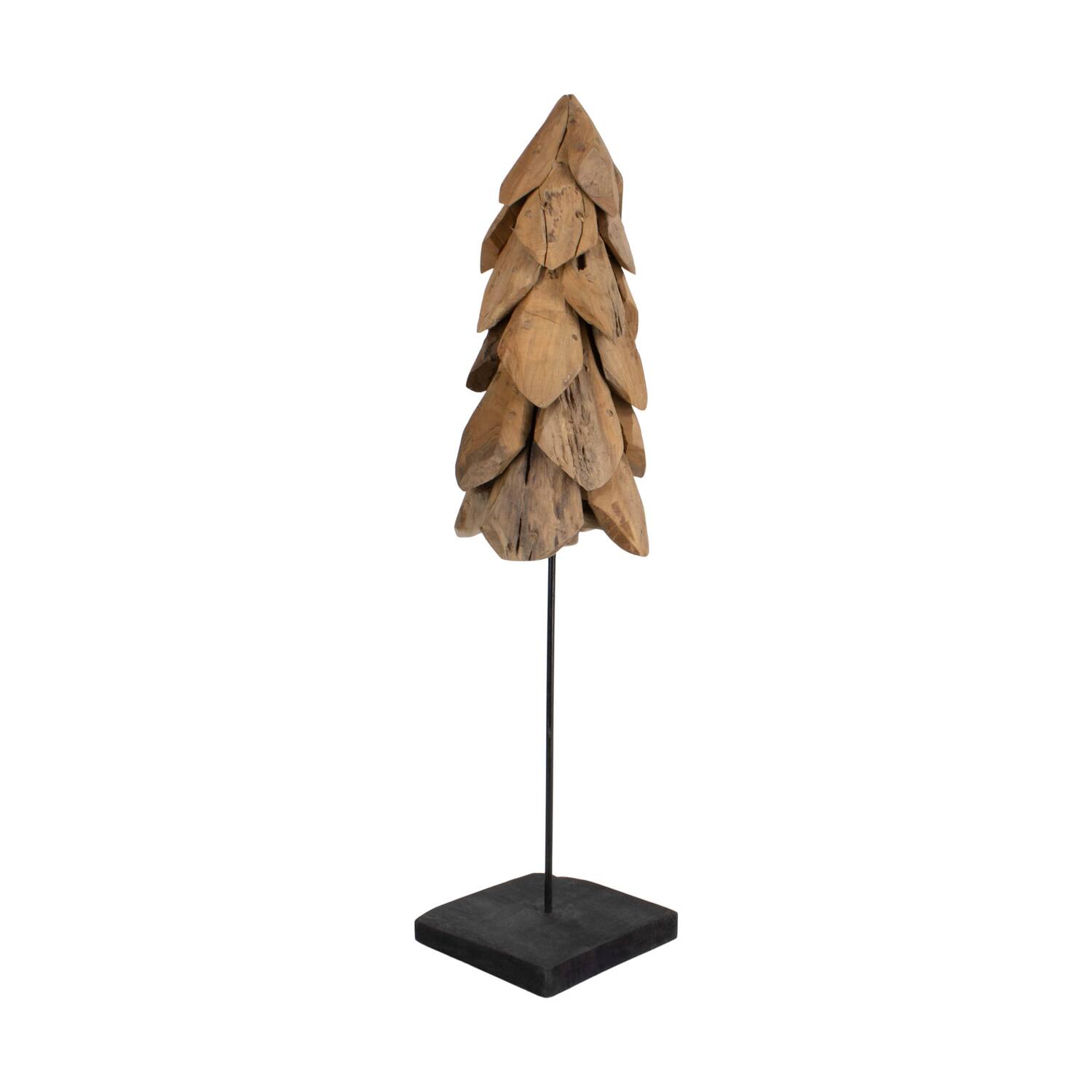 Tree teak wood on stand 20x20x78cm - Natural