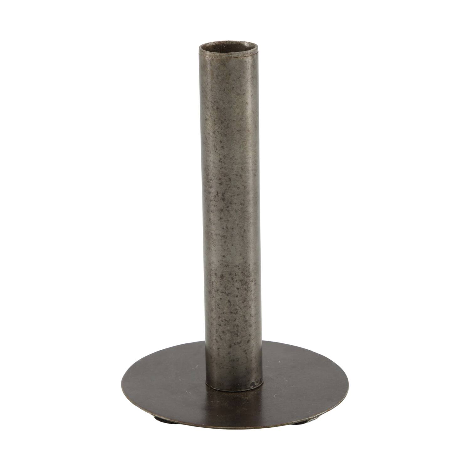 Dinnercandle holder round metal vintage 10x10x15cm