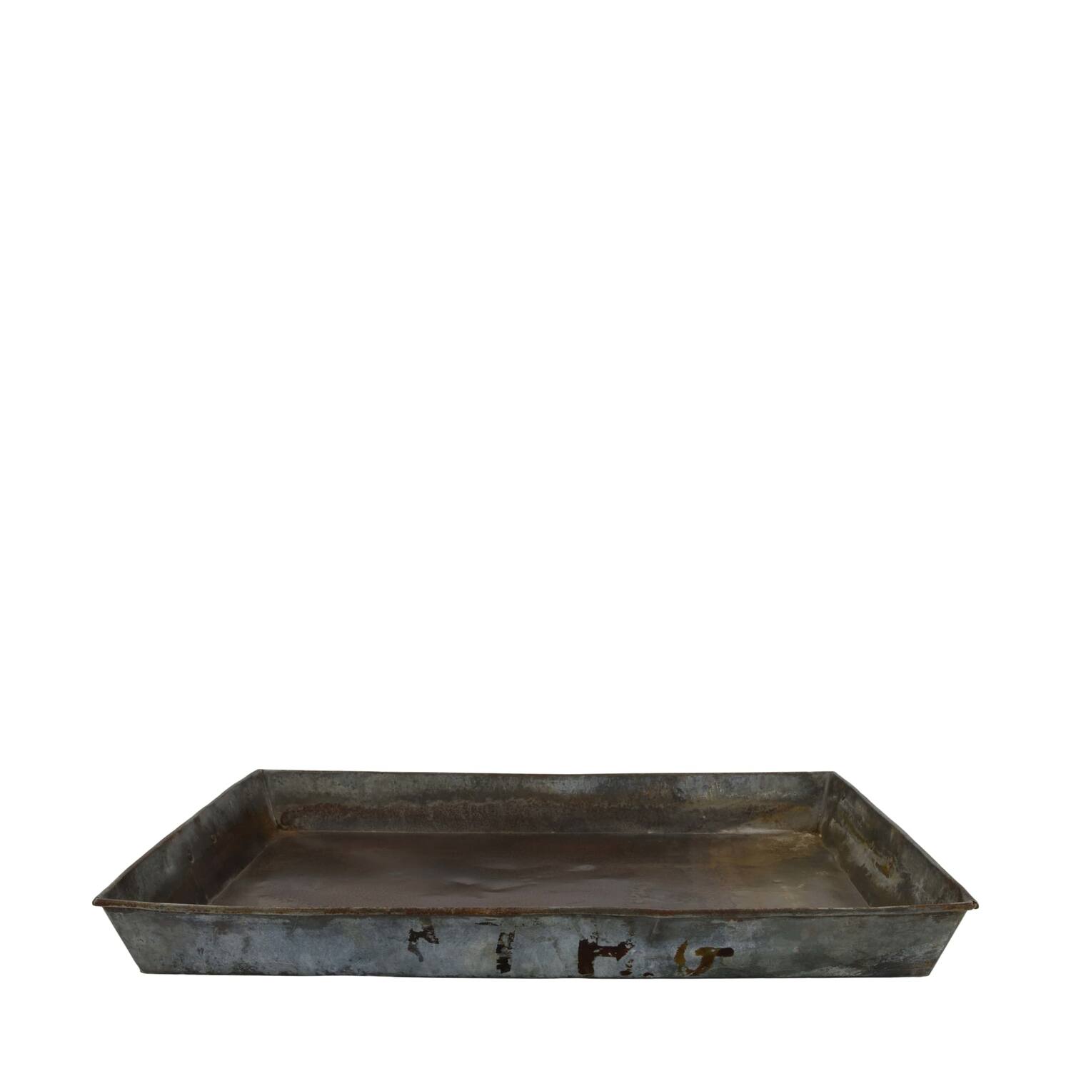 Tray rectangular metal with handle 53x40x5cm - Grey