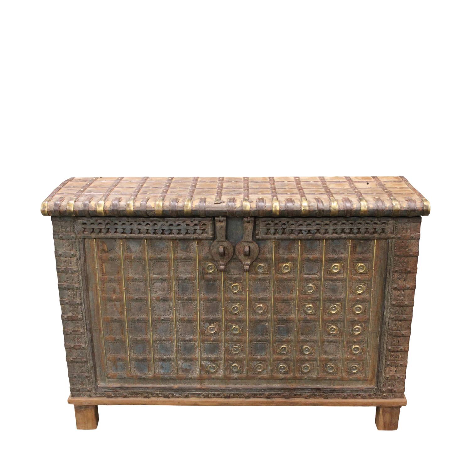 Trunk rectangular historic wood vintage 129x42x90cm
