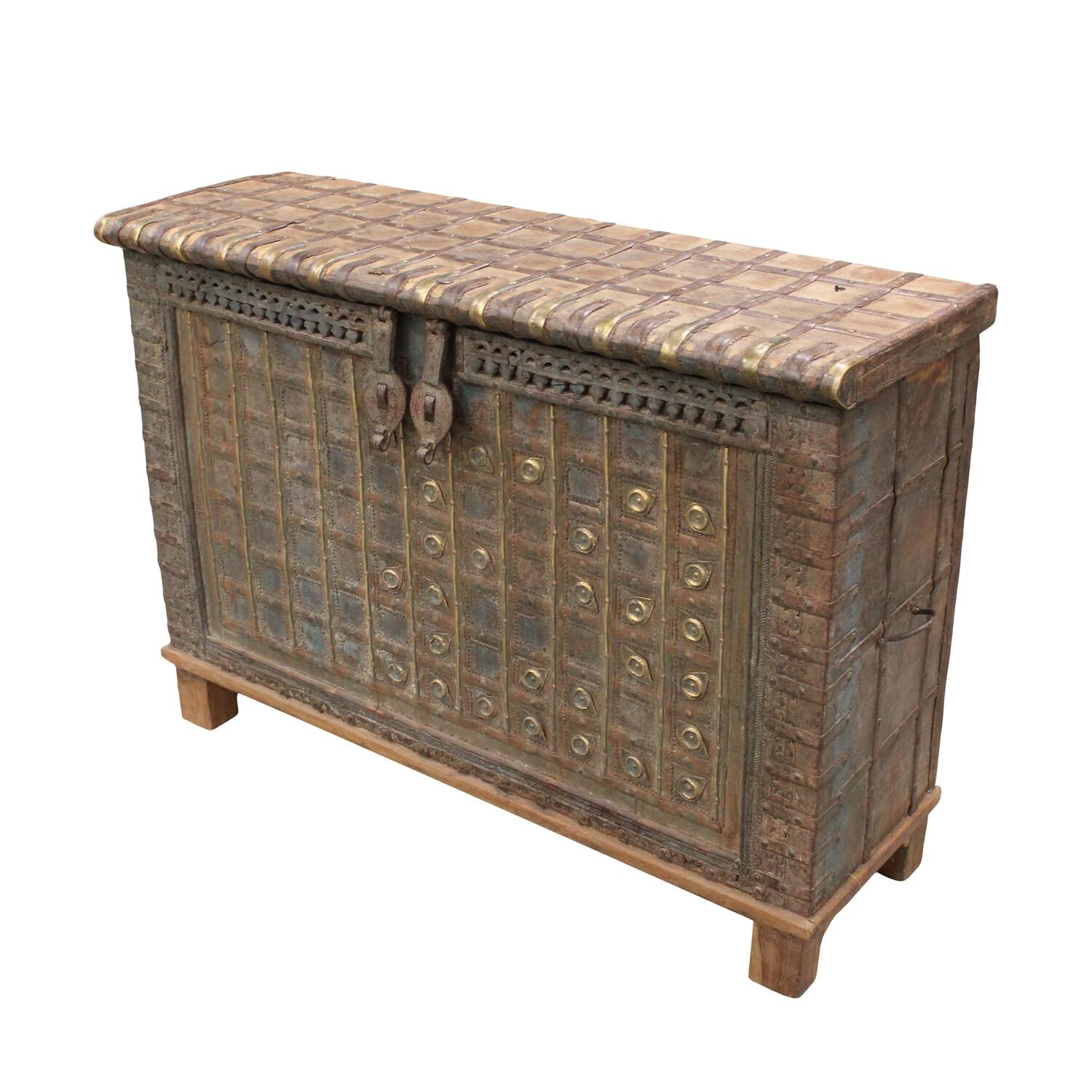 Trunk rectangular historic wood vintage 129x42x90cm