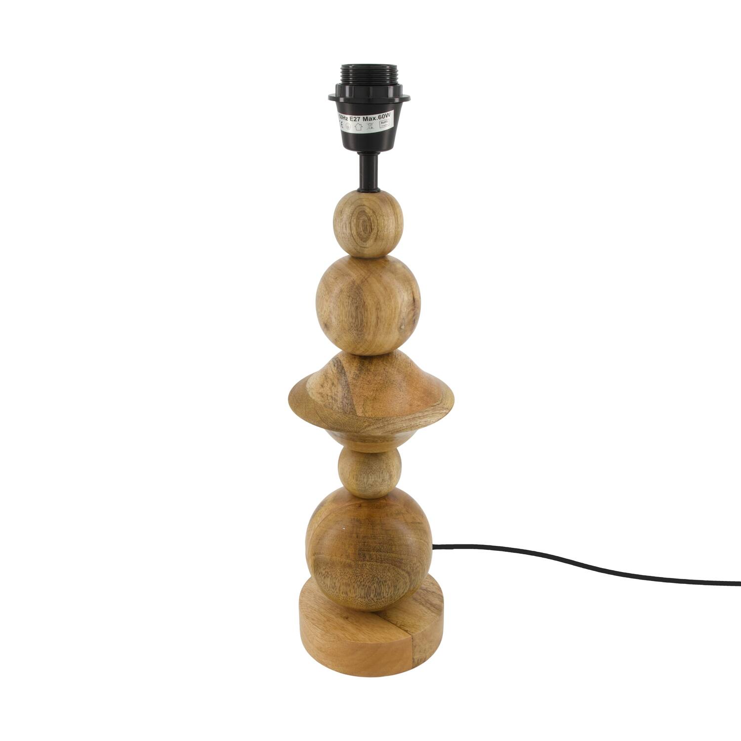 Table lamp mango wood 13x13x48cm