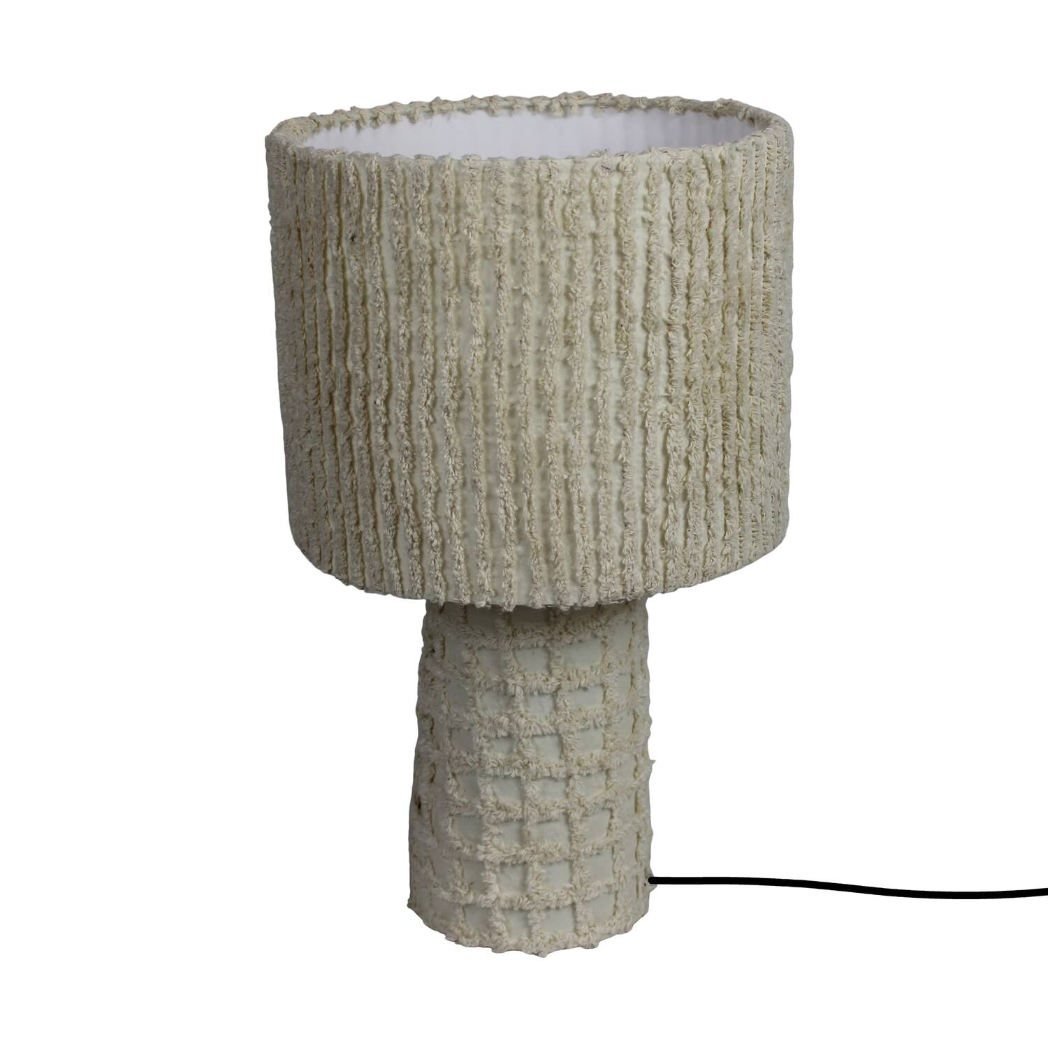 Table lamp round fabric 30x30x52cm KD - White