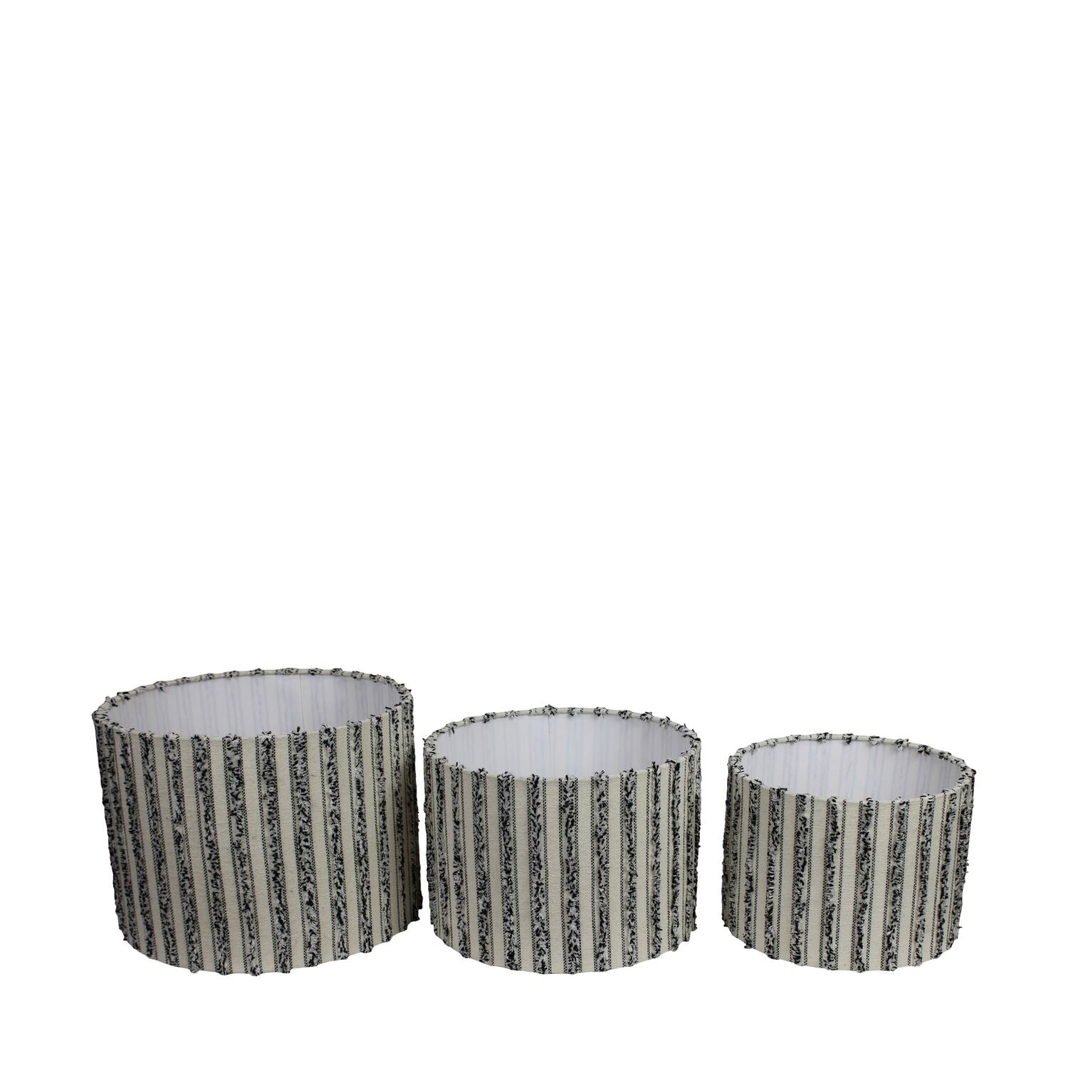Lamp shade round fabric 40x40x30cm S/3
