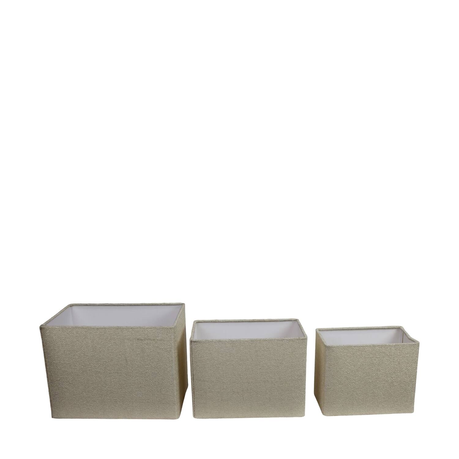 Lamp shade rectangular fabric 35x25x26cm S/3