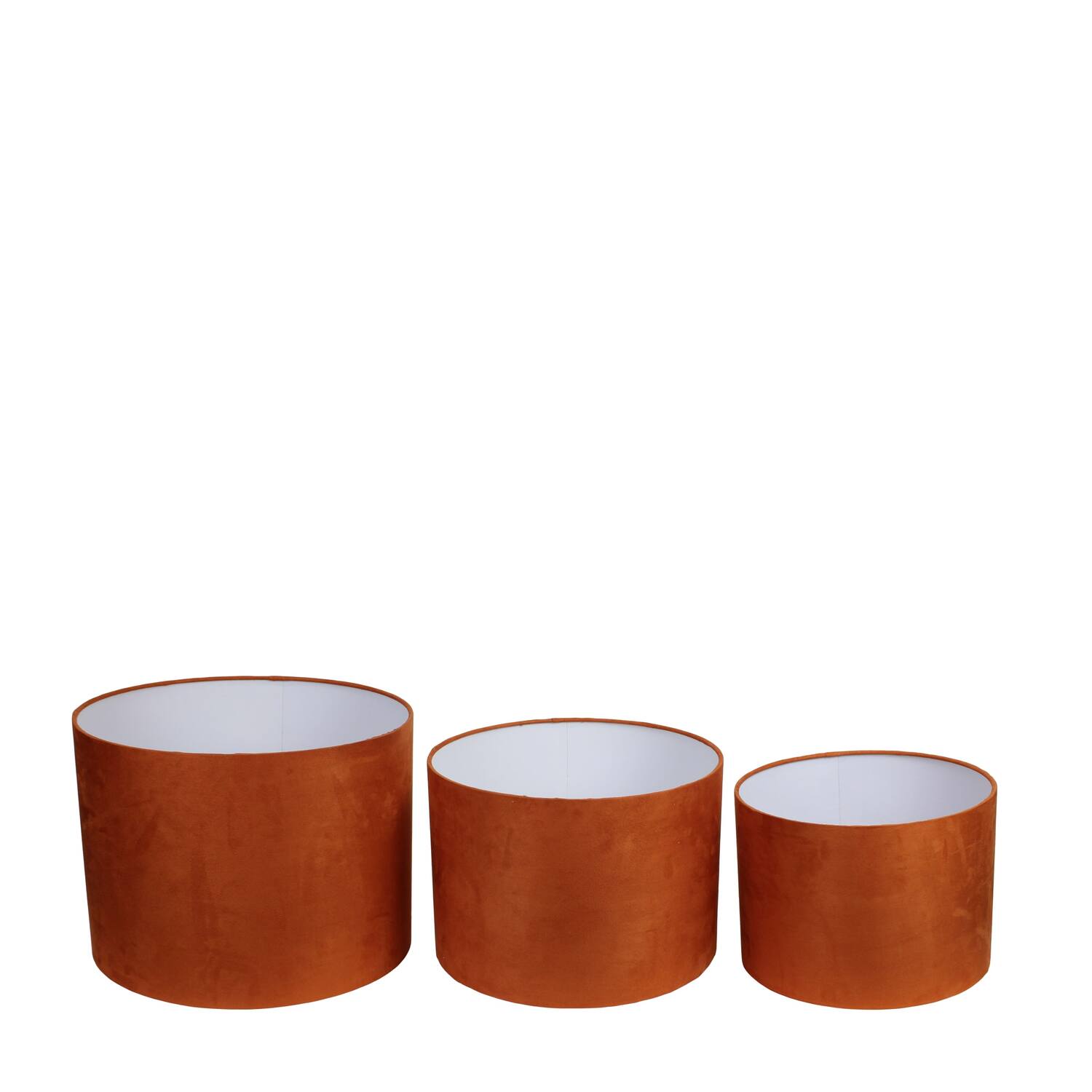 Lamp shade round velvet 40x40x30cm S/3