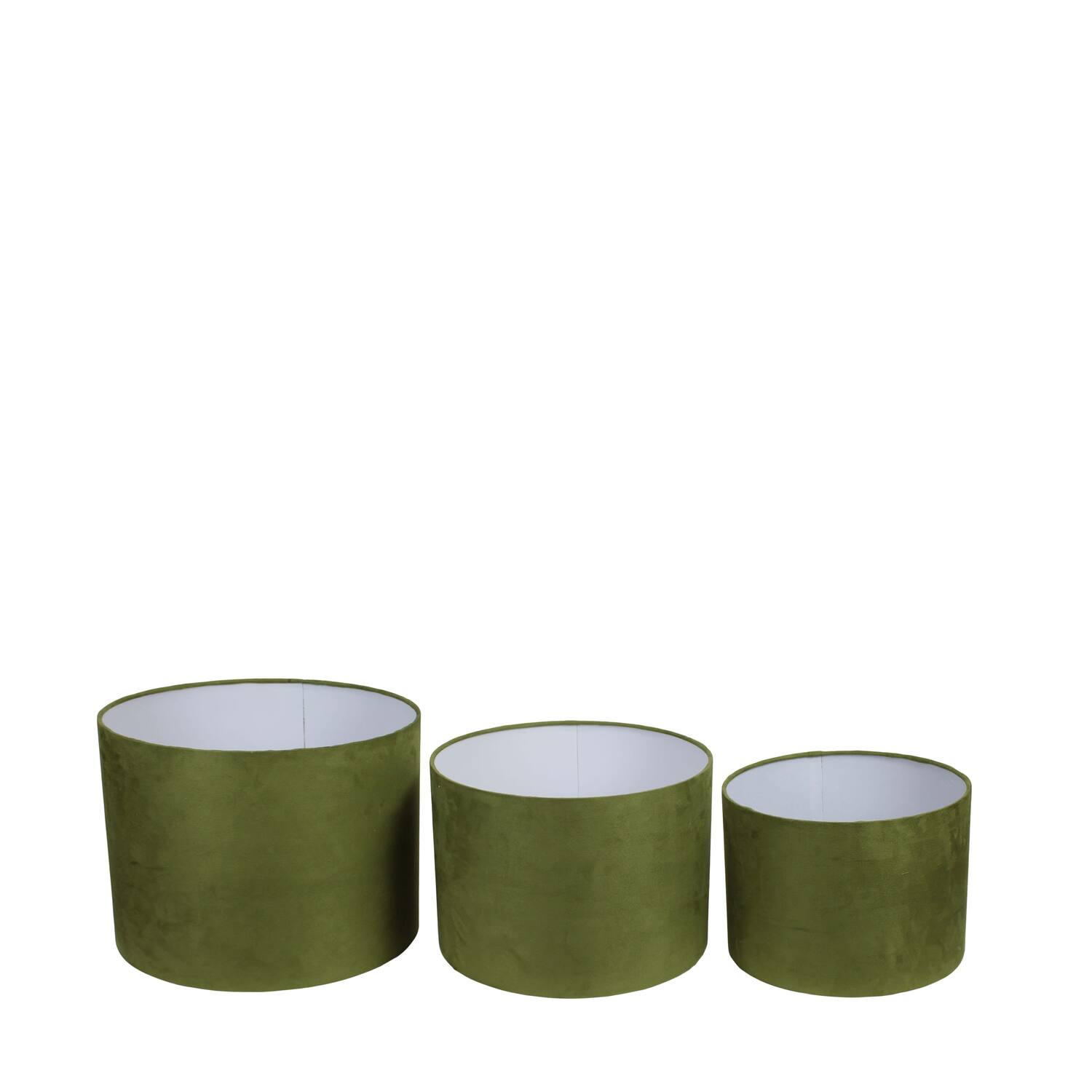 Lamp shade round velvet 40x40x30cm S/3