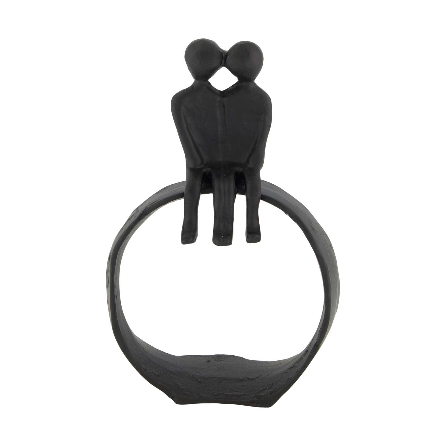 Statue couple aluminium 15.5x6x24cm - Black