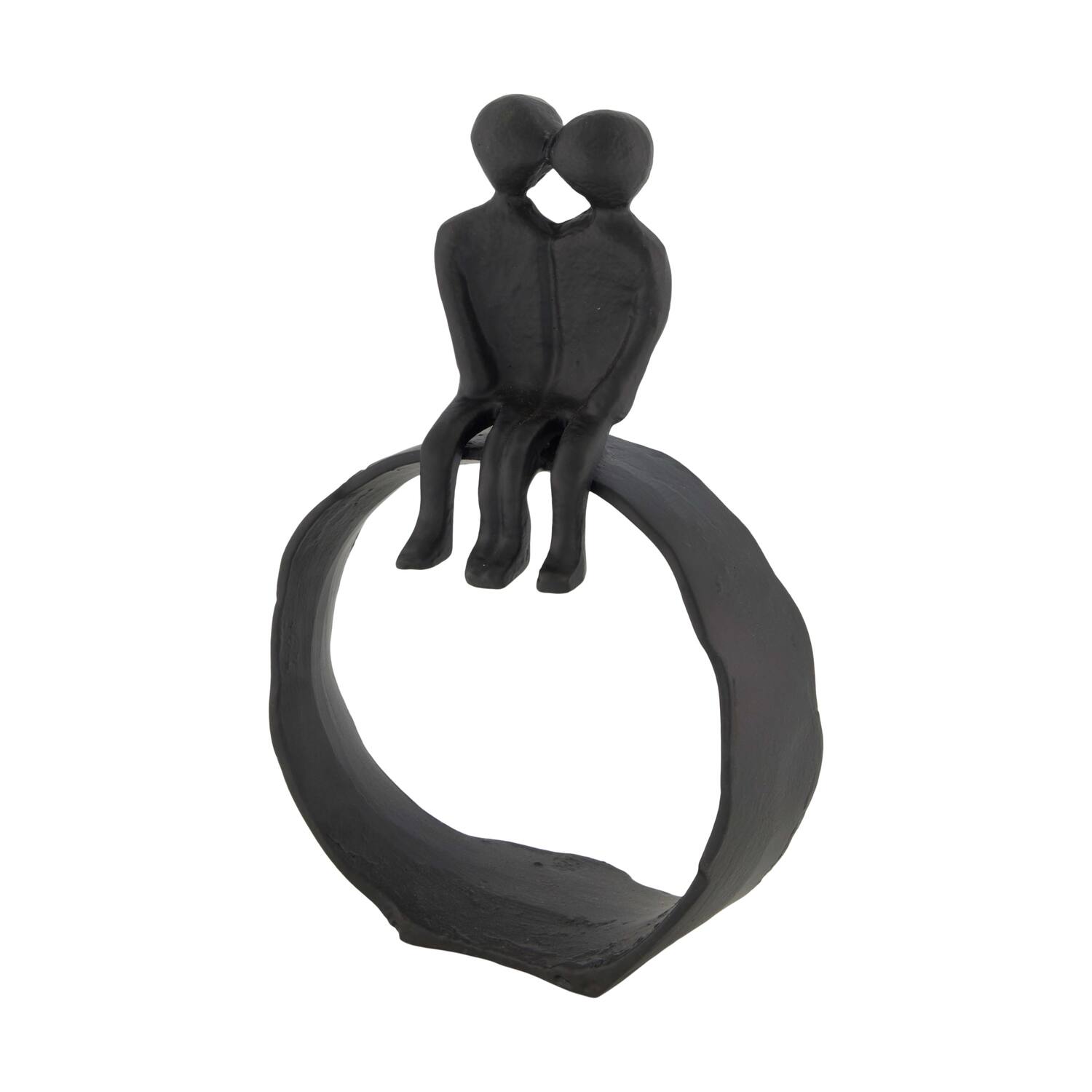 Statue couple aluminium 15.5x6x24cm - Black