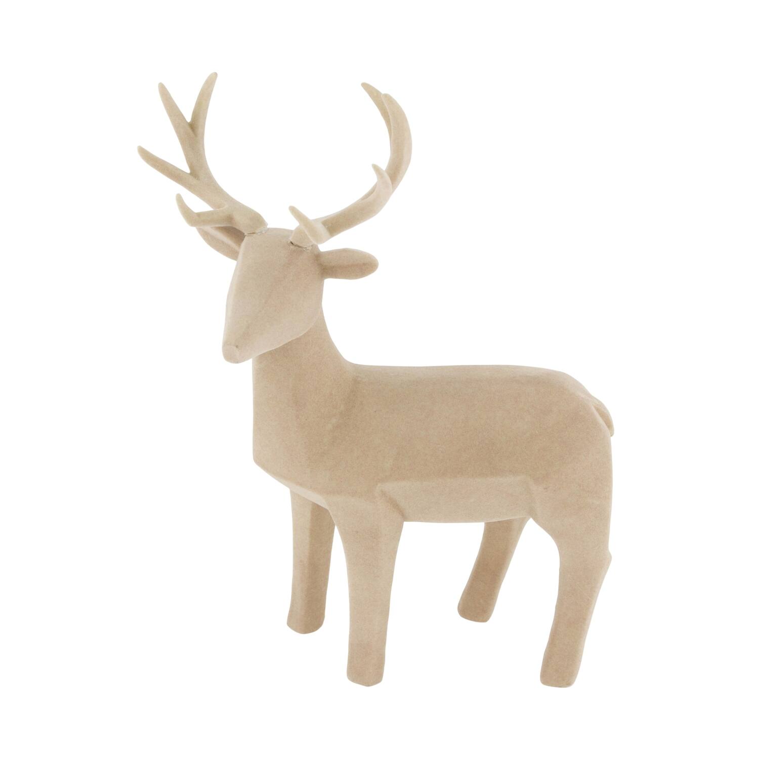 Figurine reindeer polyresin 26x13x42cm - Cream