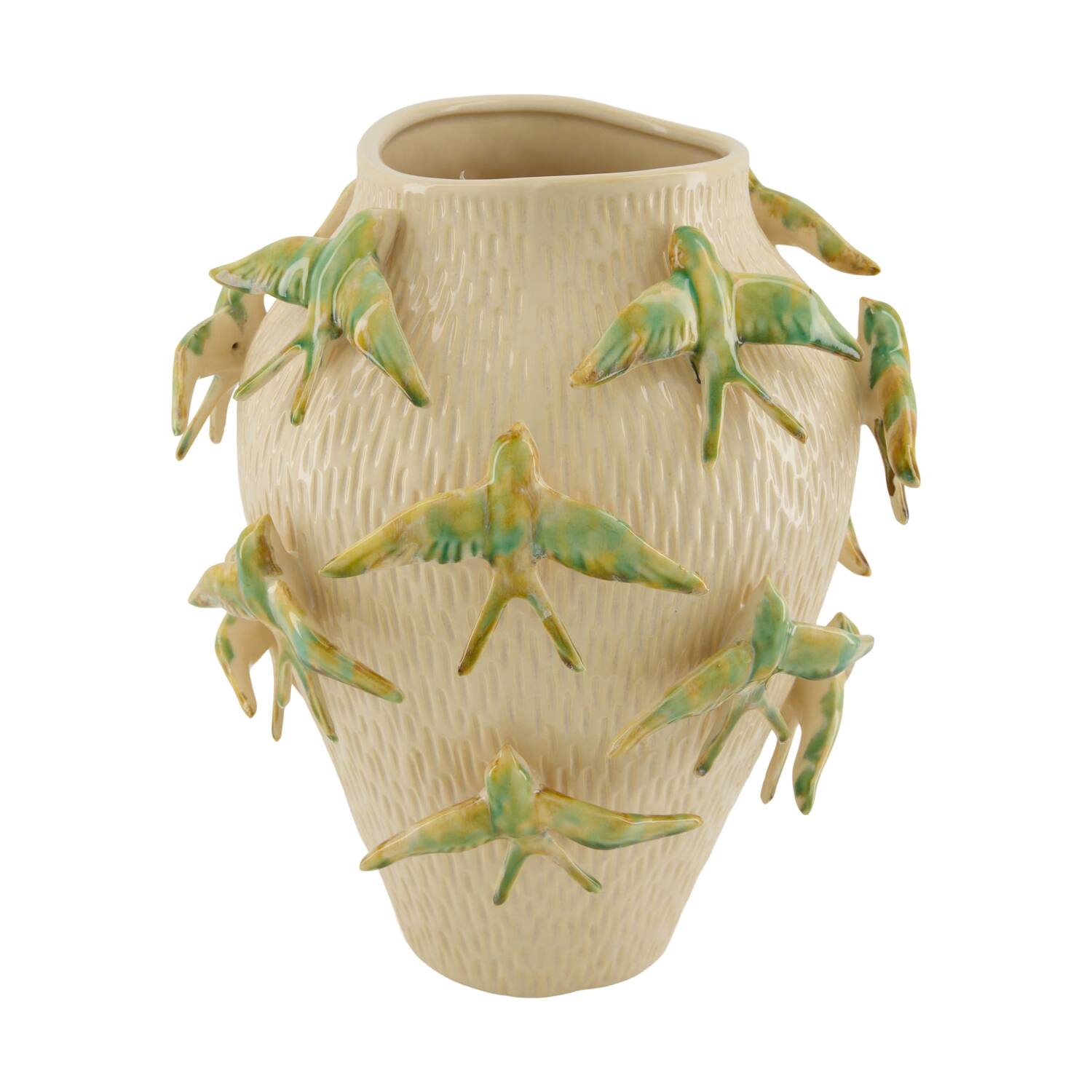 Vase with bird ceramic 26x26x31.5cm
