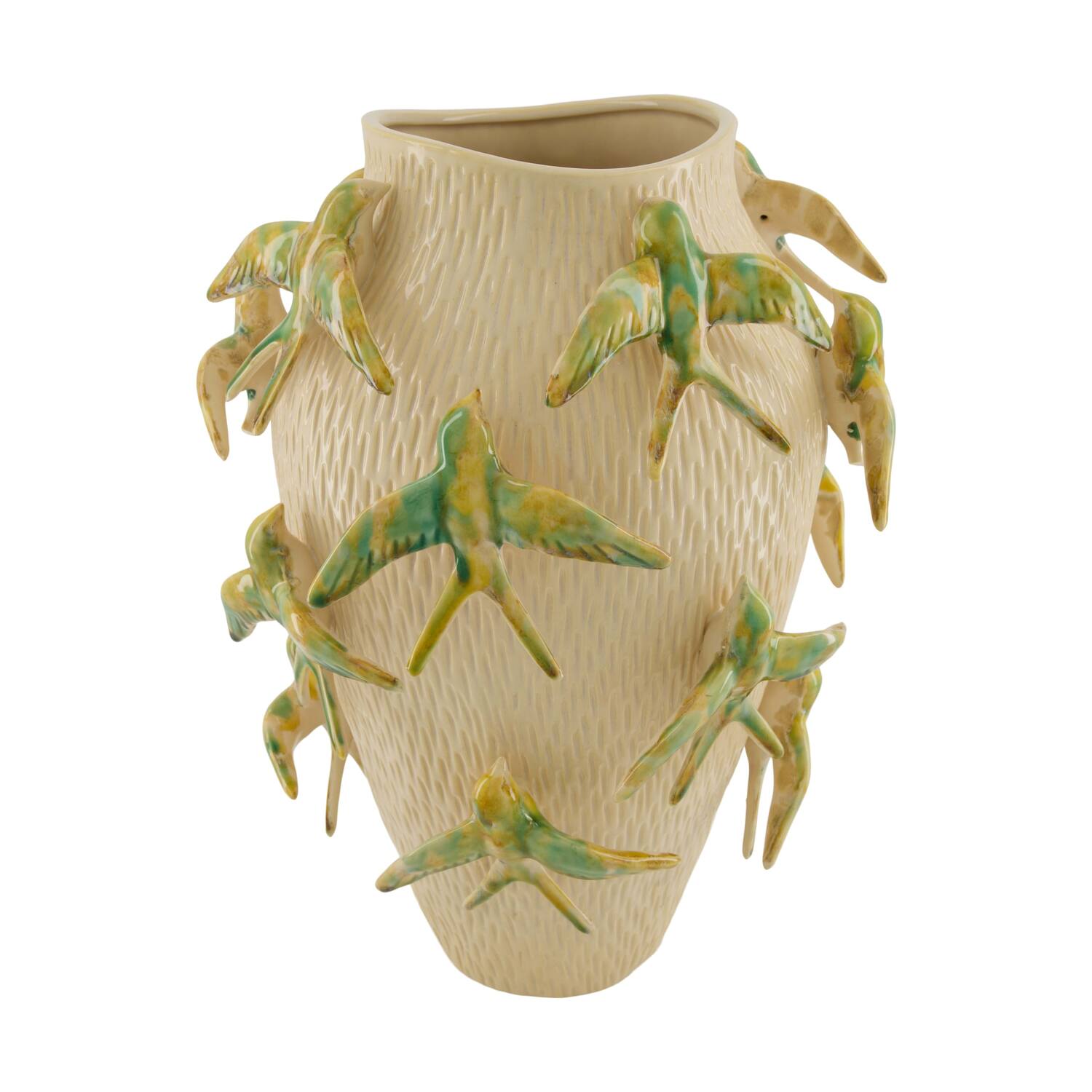 Vase with bird ceramic 29.5x29.5x42cm - Multi