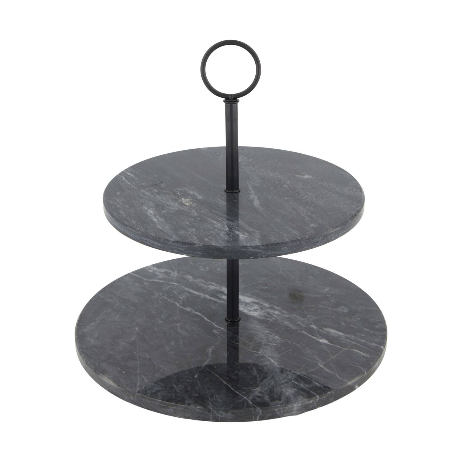 Etagiere round marble 2 layers 25x25x26cm