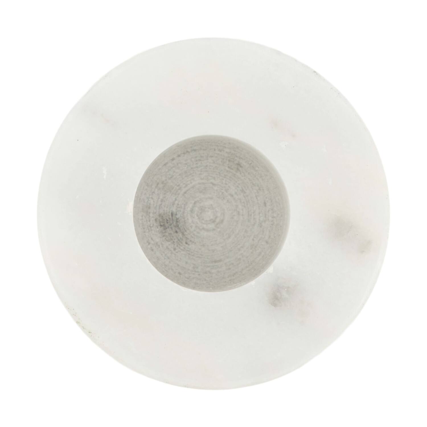 Dinnercandle holder round marble 5x5x12cm - White