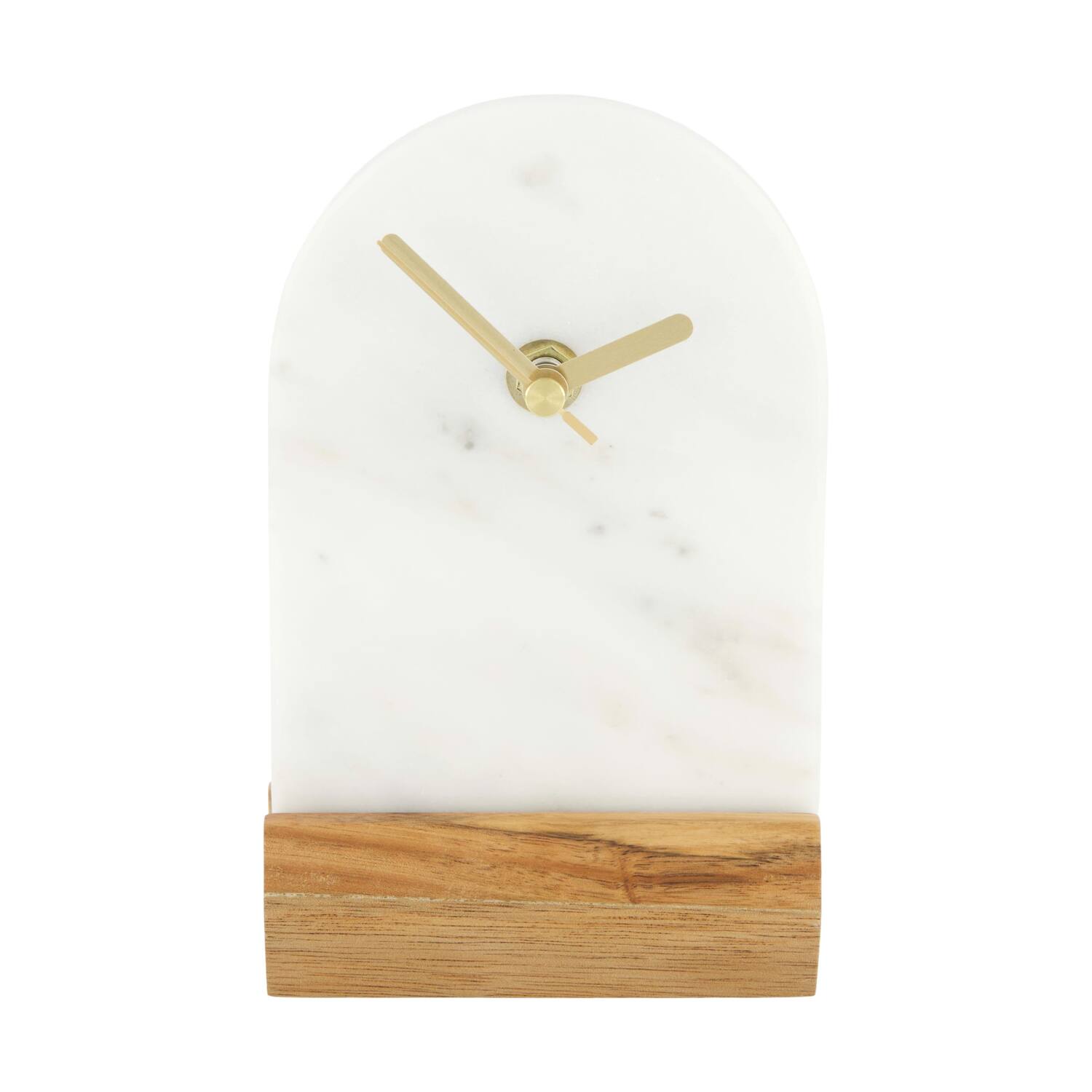 Clock arch marble 10x4x16cm - White
