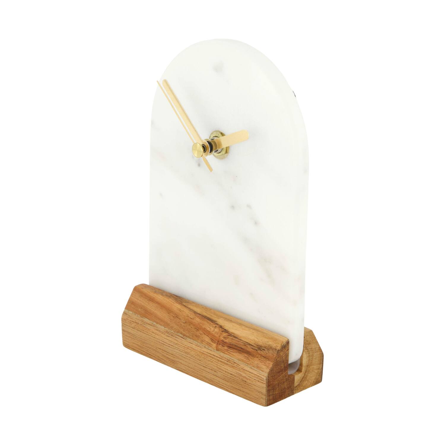 Clock arch marble 10x4x16cm - White