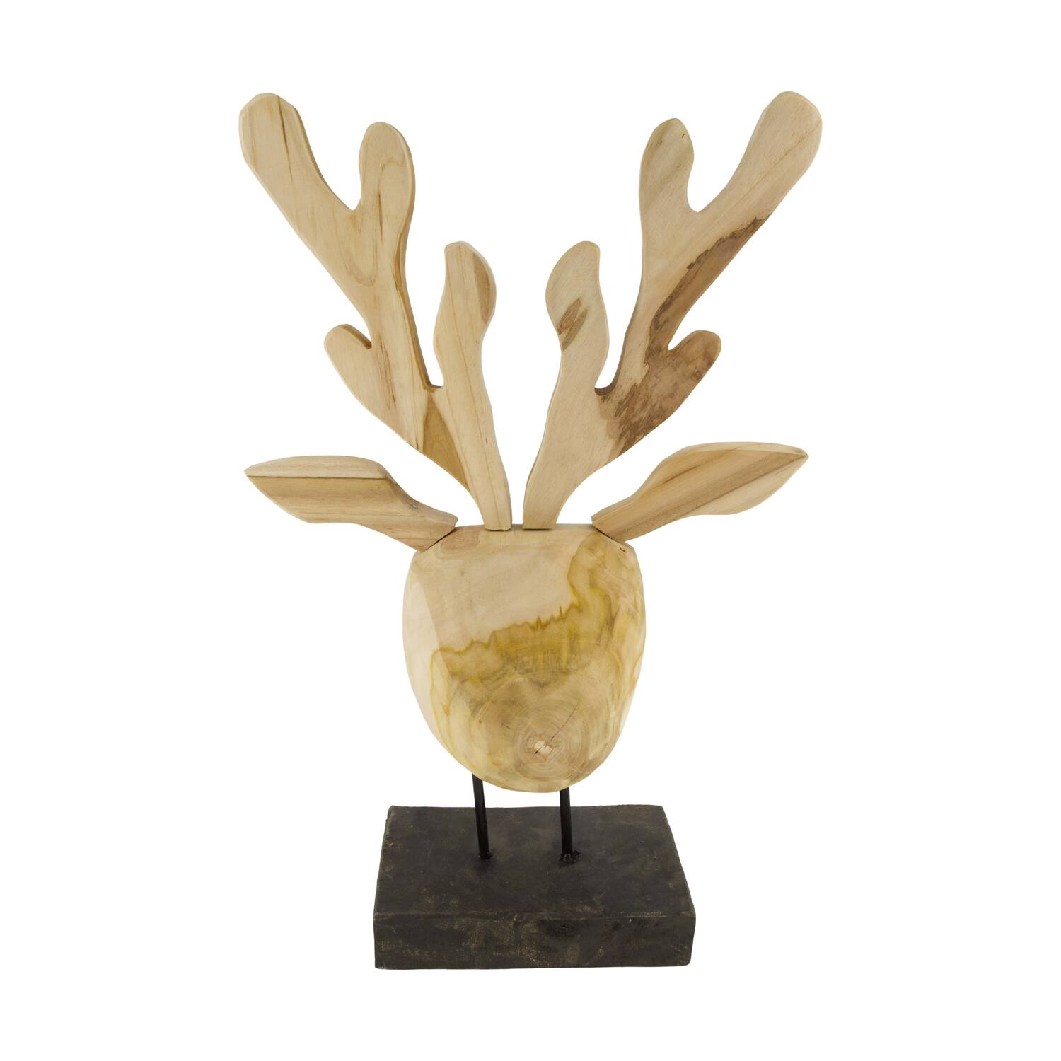 Statue reindeer teak wood 38x14x58cm KD
