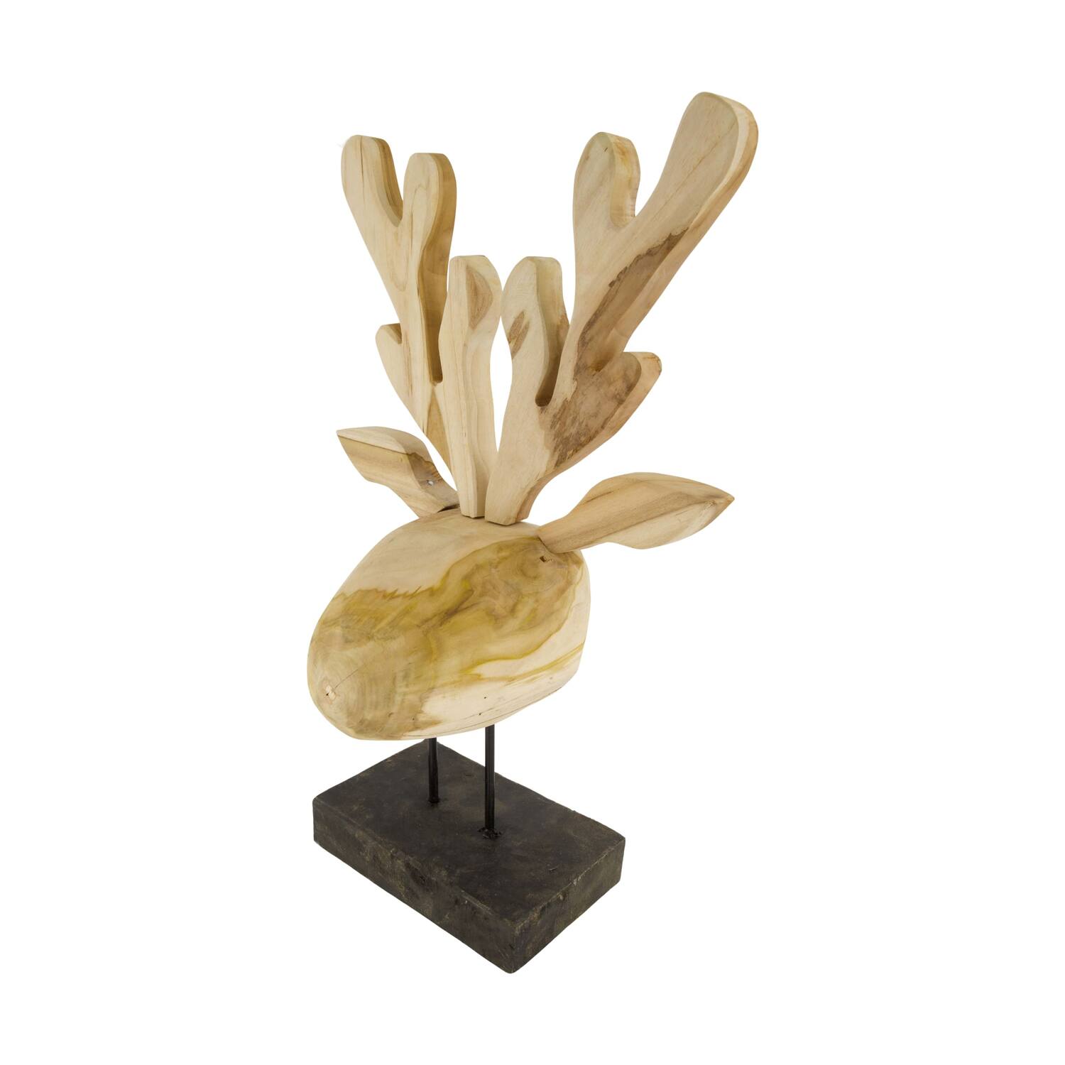 Statue reindeer teak wood 38x14x58cm KD