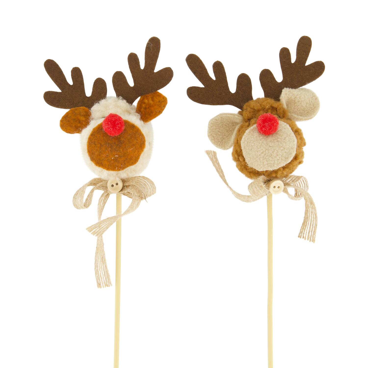 Reindeer fabric on stick 9x6x57cm C/2