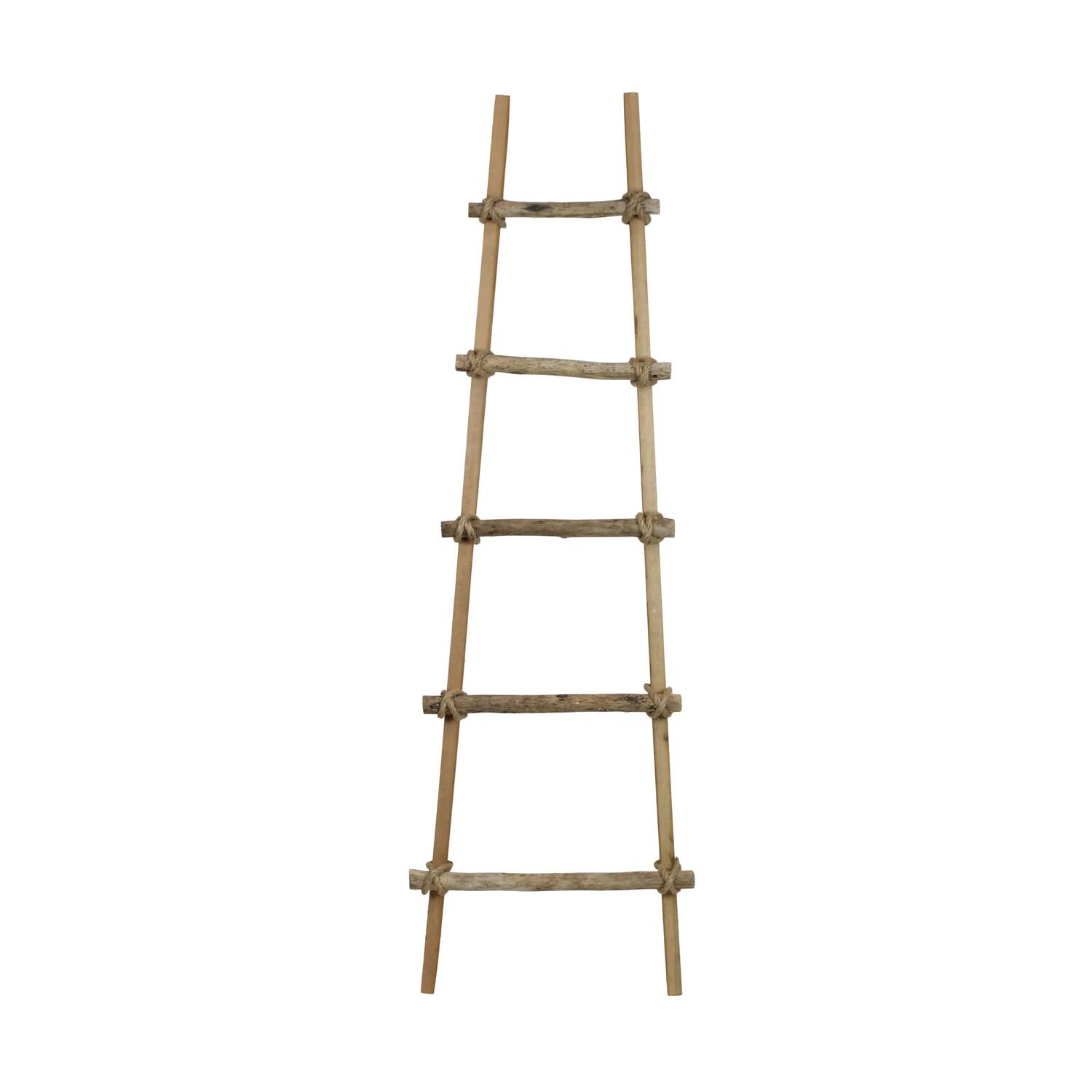 Ladder historic wood 46x8x148cm - Natural