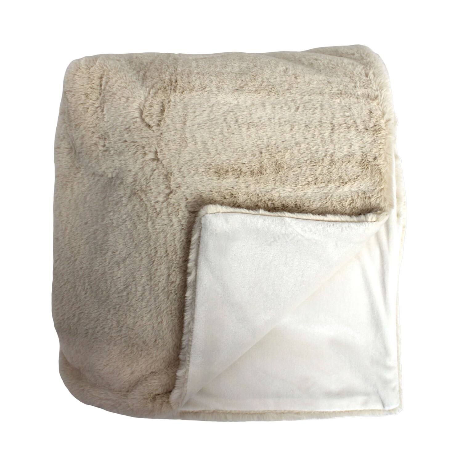 Plaid rectangular faux fur polyester 170x130x2cm