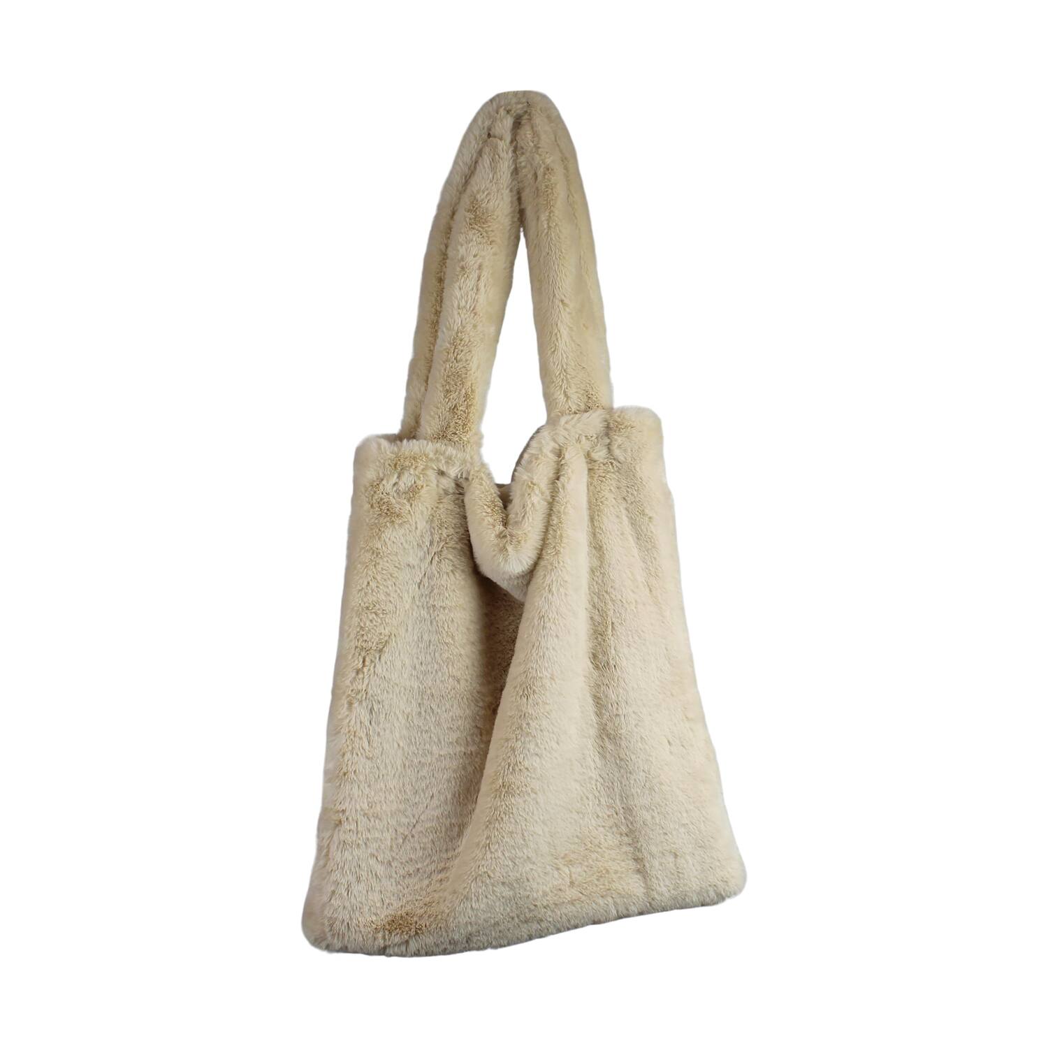 Bag faux fur polyester 44x38x4cm
