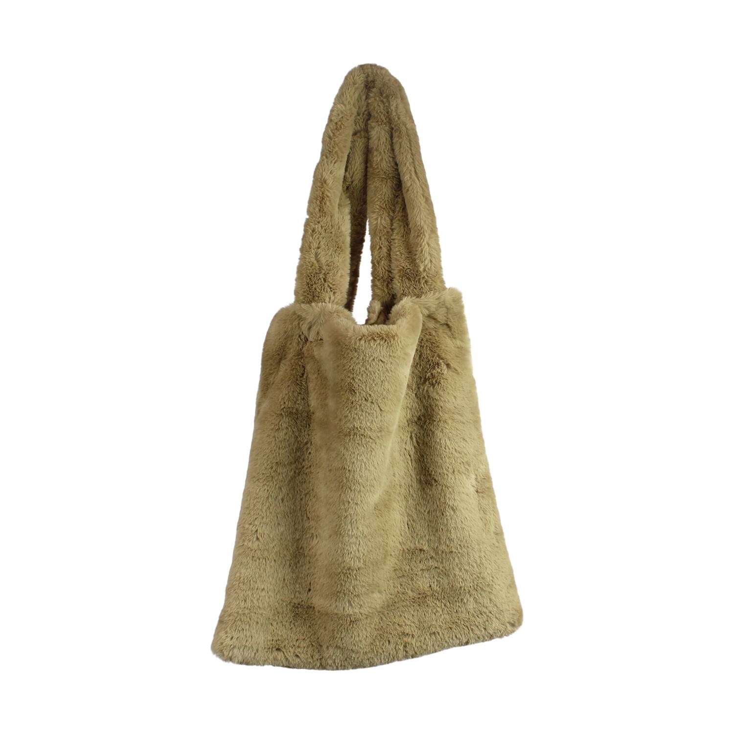 Bag faux fur polyester 44x38x4cm