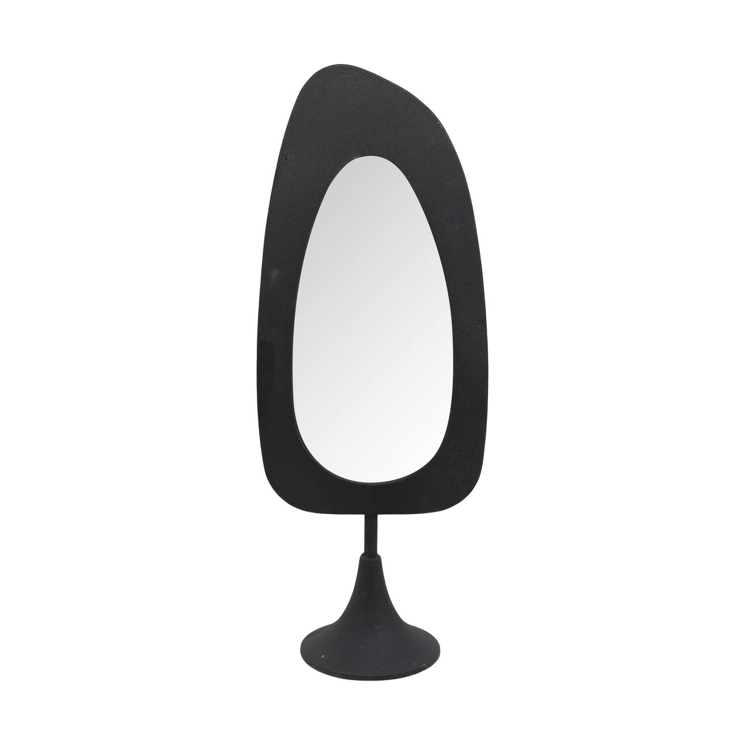 Mirror rectangular metal on stand 22.5x14.5x58cm - Black
