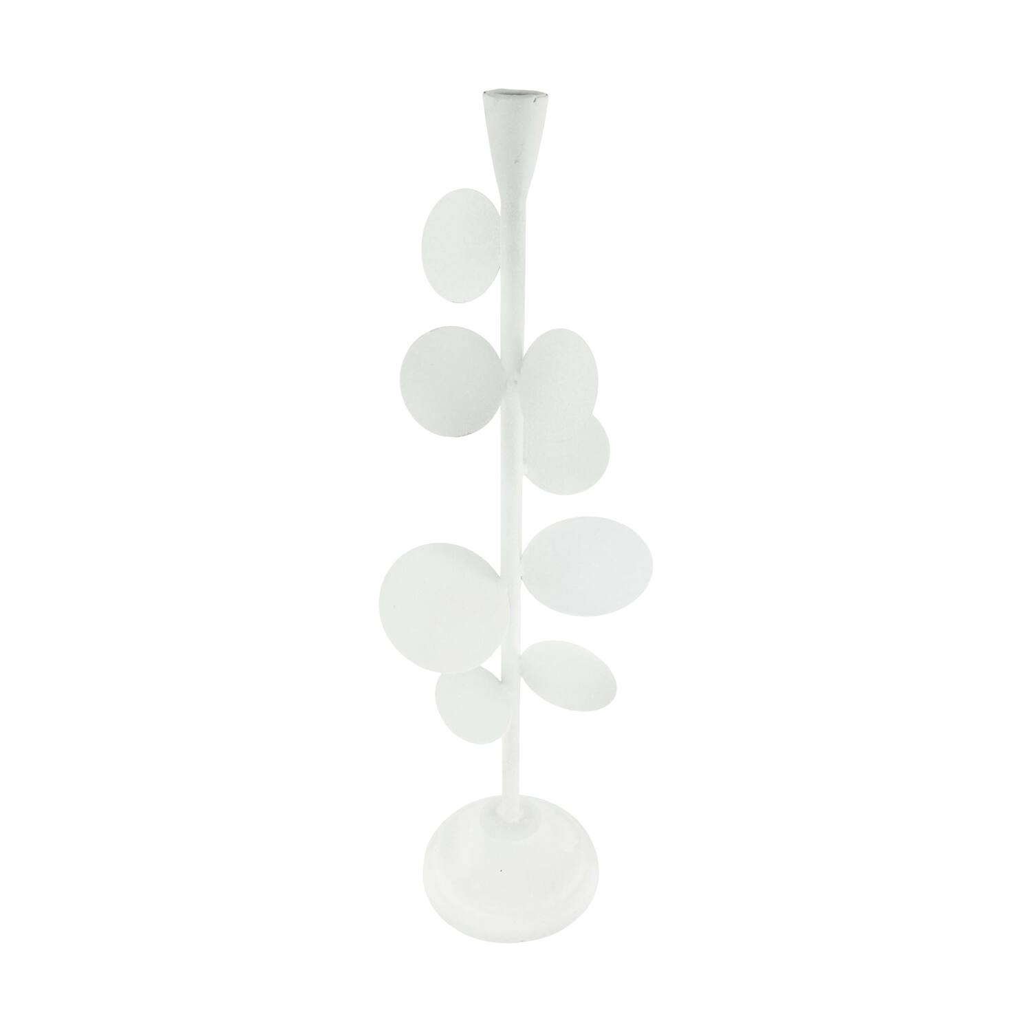 Dinnercandle holder metal 18x15x58cm - White