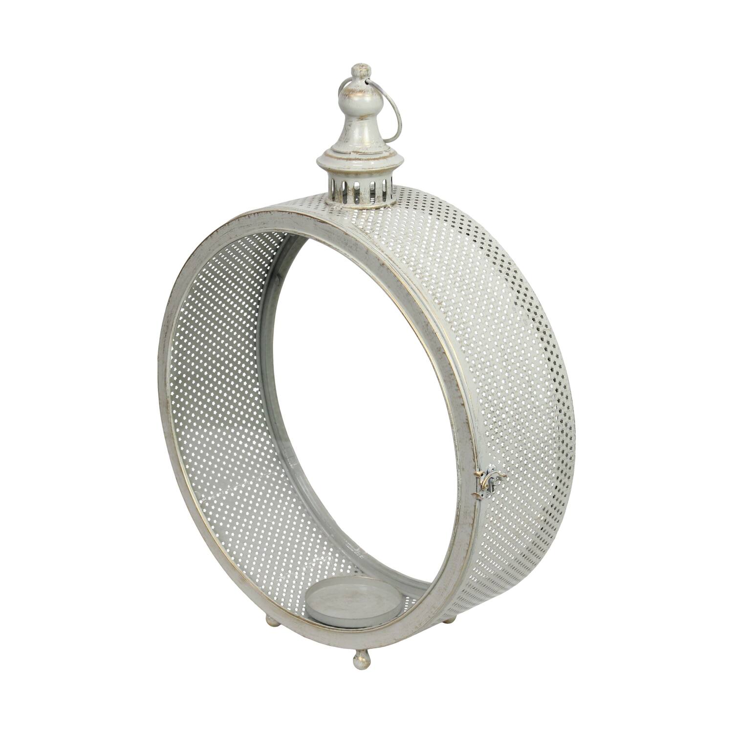 Lantern round metal 45.5x14x57cm - Grey