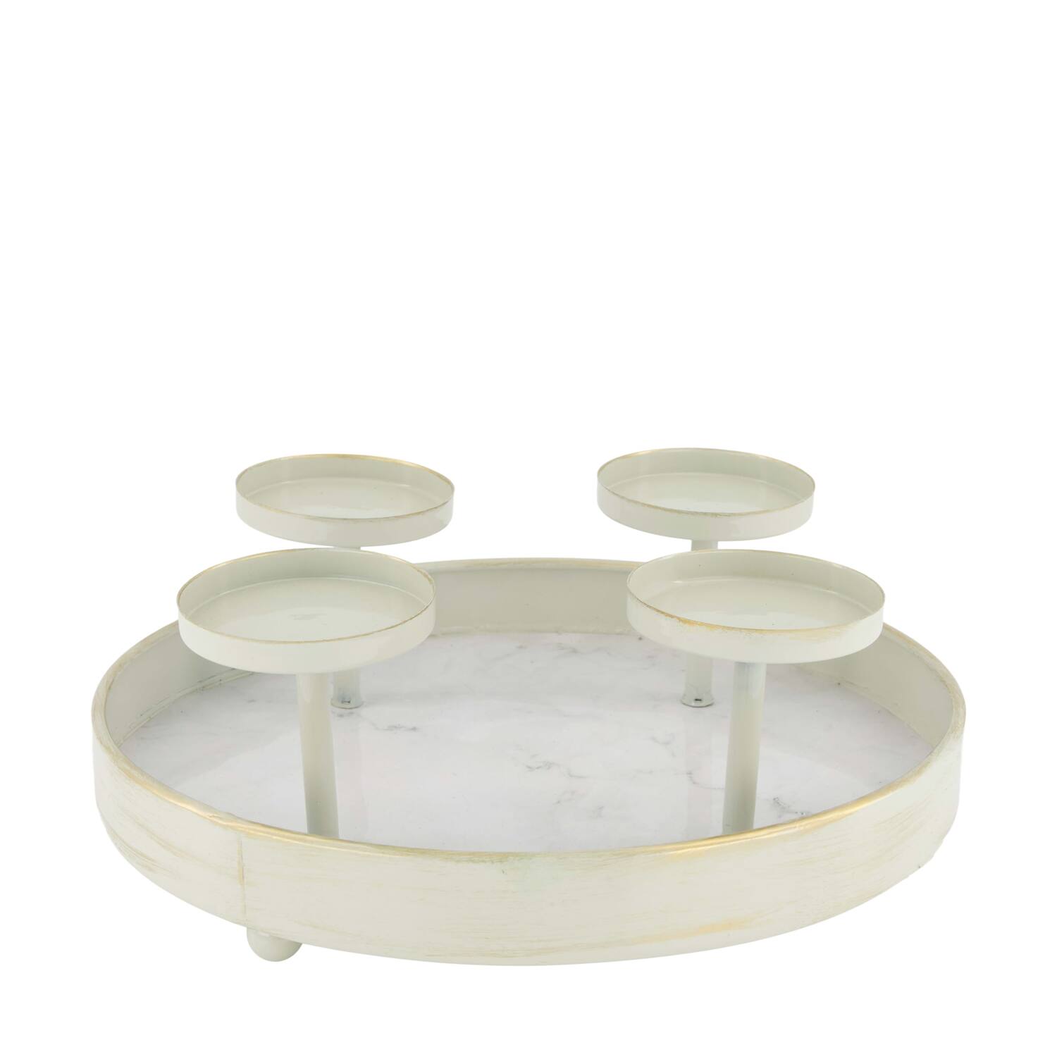 Pillar candle holder for 4 candles metal 28x28x11cm