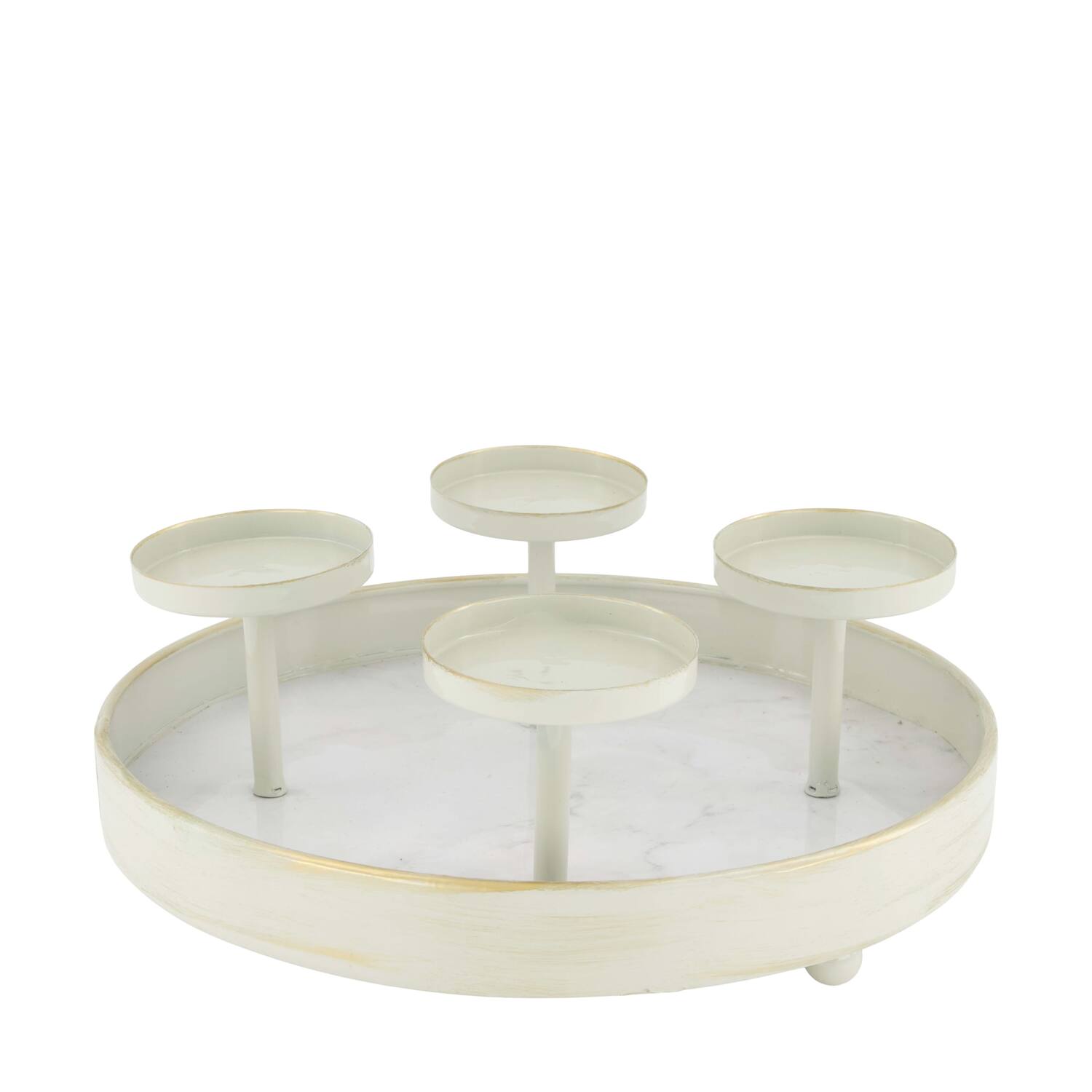 Pillar candle holder for 4 candles metal 28x28x11cm