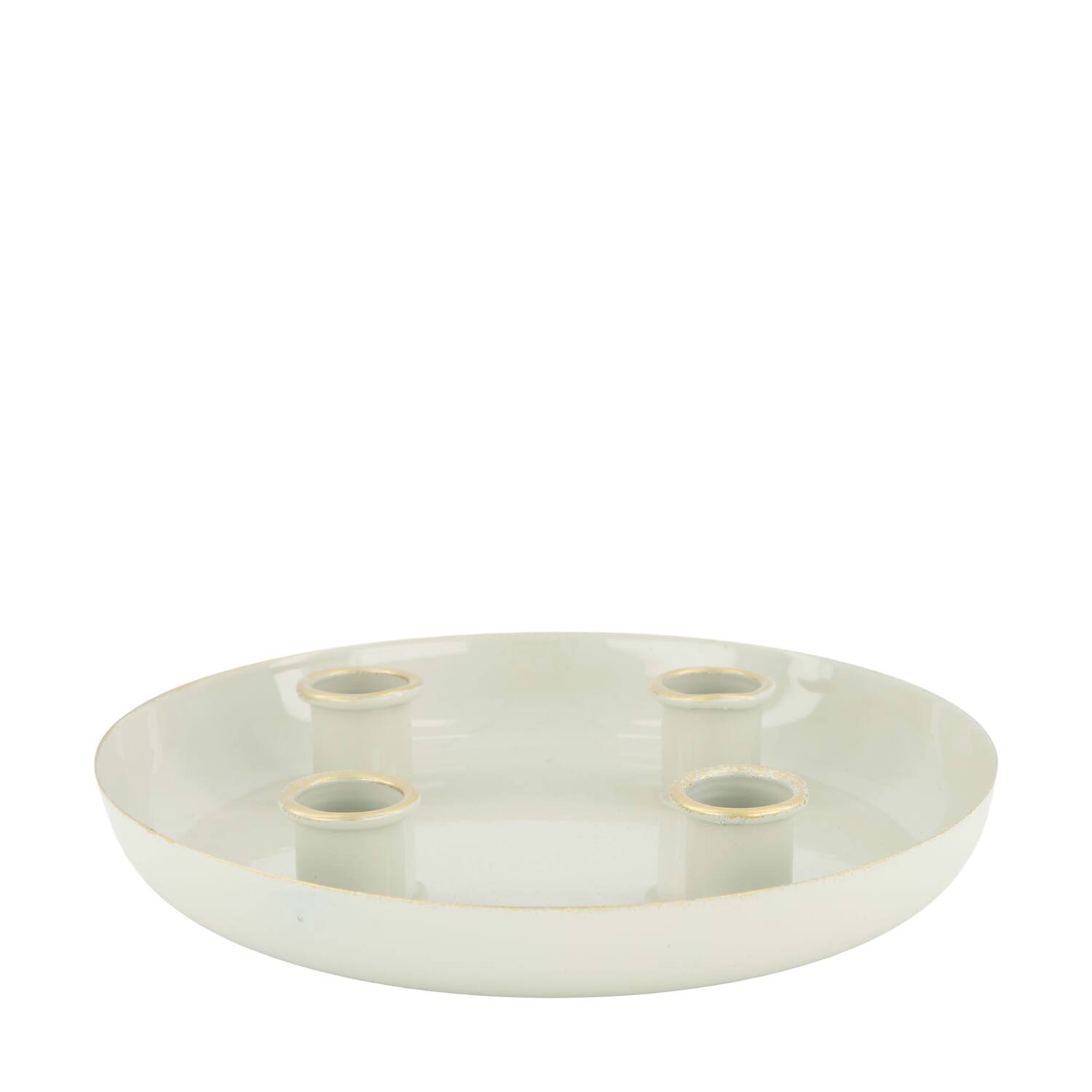 Dinnercandle holder for 4 candles metal 18x18x3cm - Grey