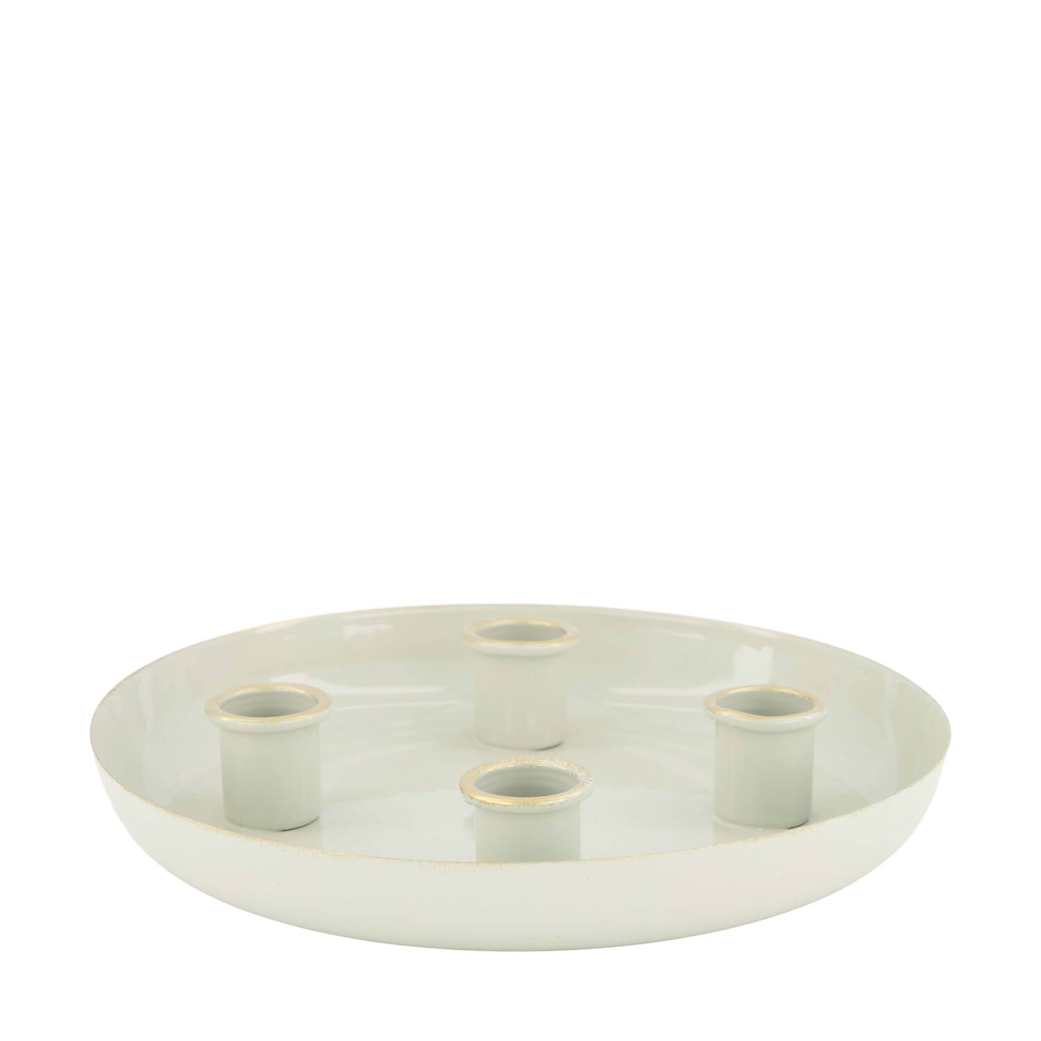 Dinnercandle holder for 4 candles metal 18x18x3cm - Grey