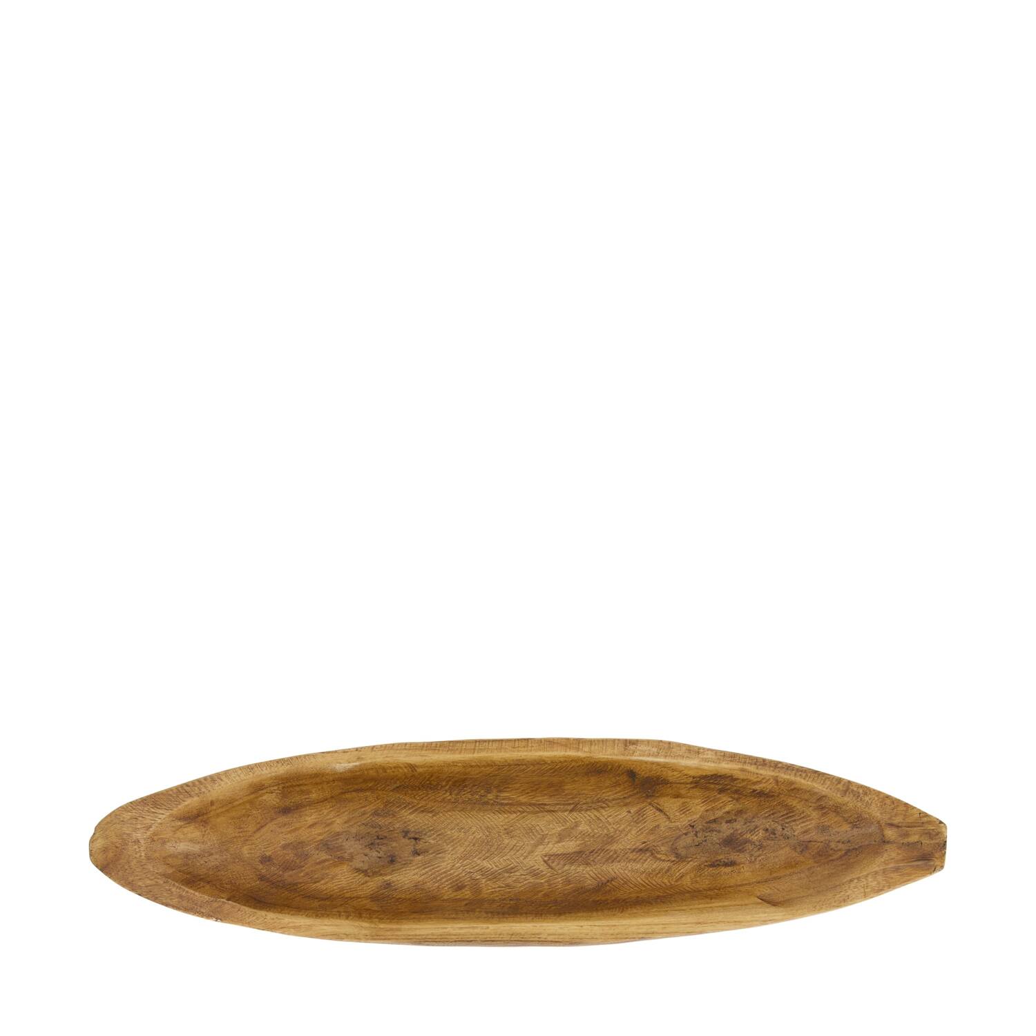 Bowl oval paulownia wood 58x14x9cm - Brown